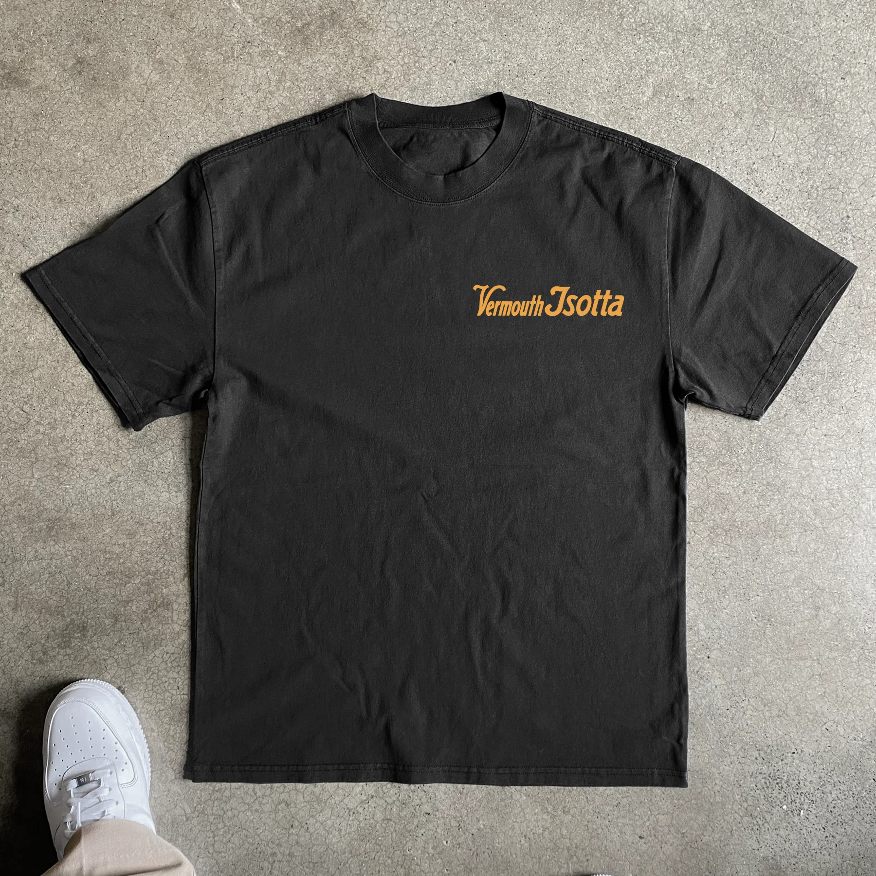1920S 'Vermouth Wine' Jsotta Clown Heavyweight Black T-Shirt - Image 2