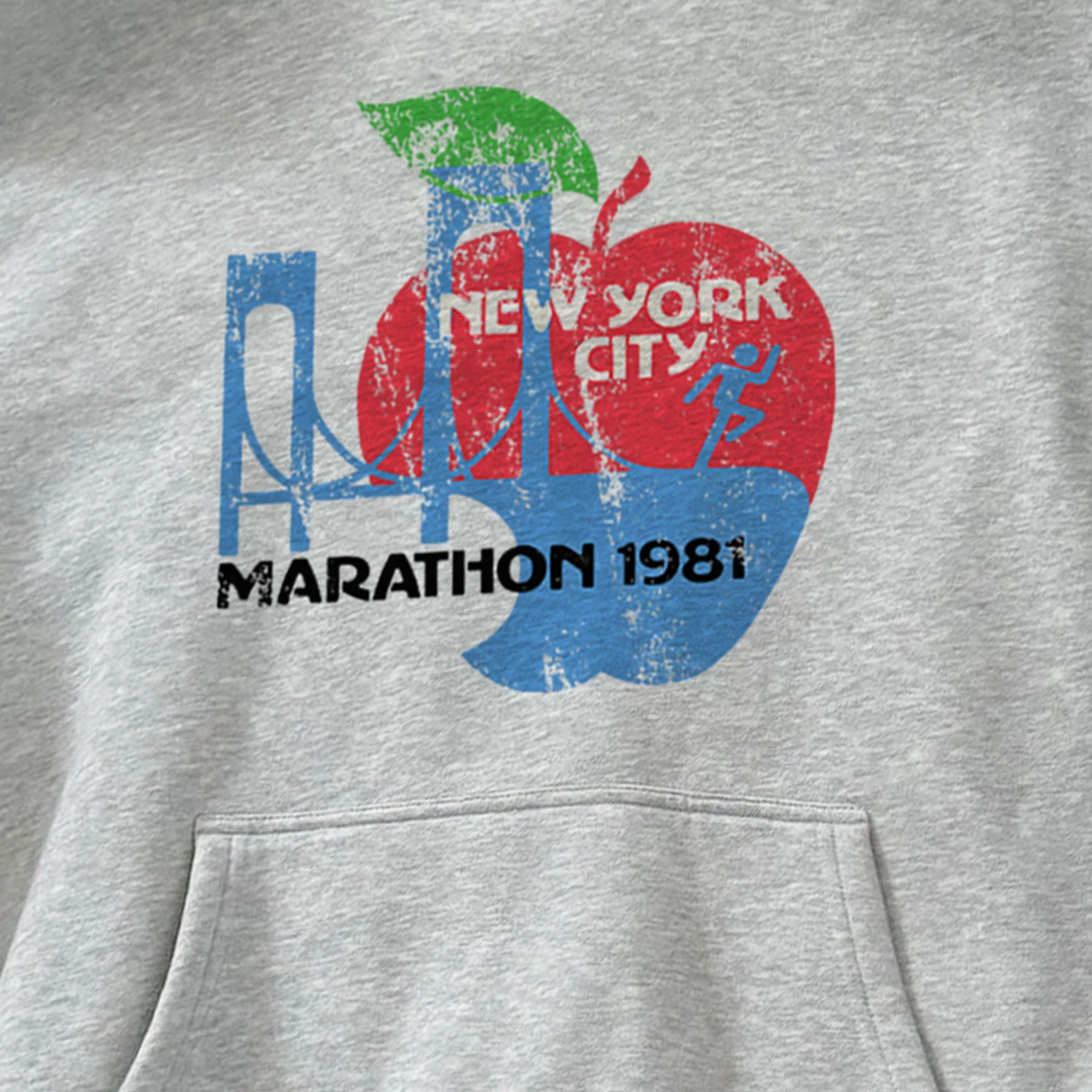 1981 'New York Marathon' Grey Hoodie - Image 2