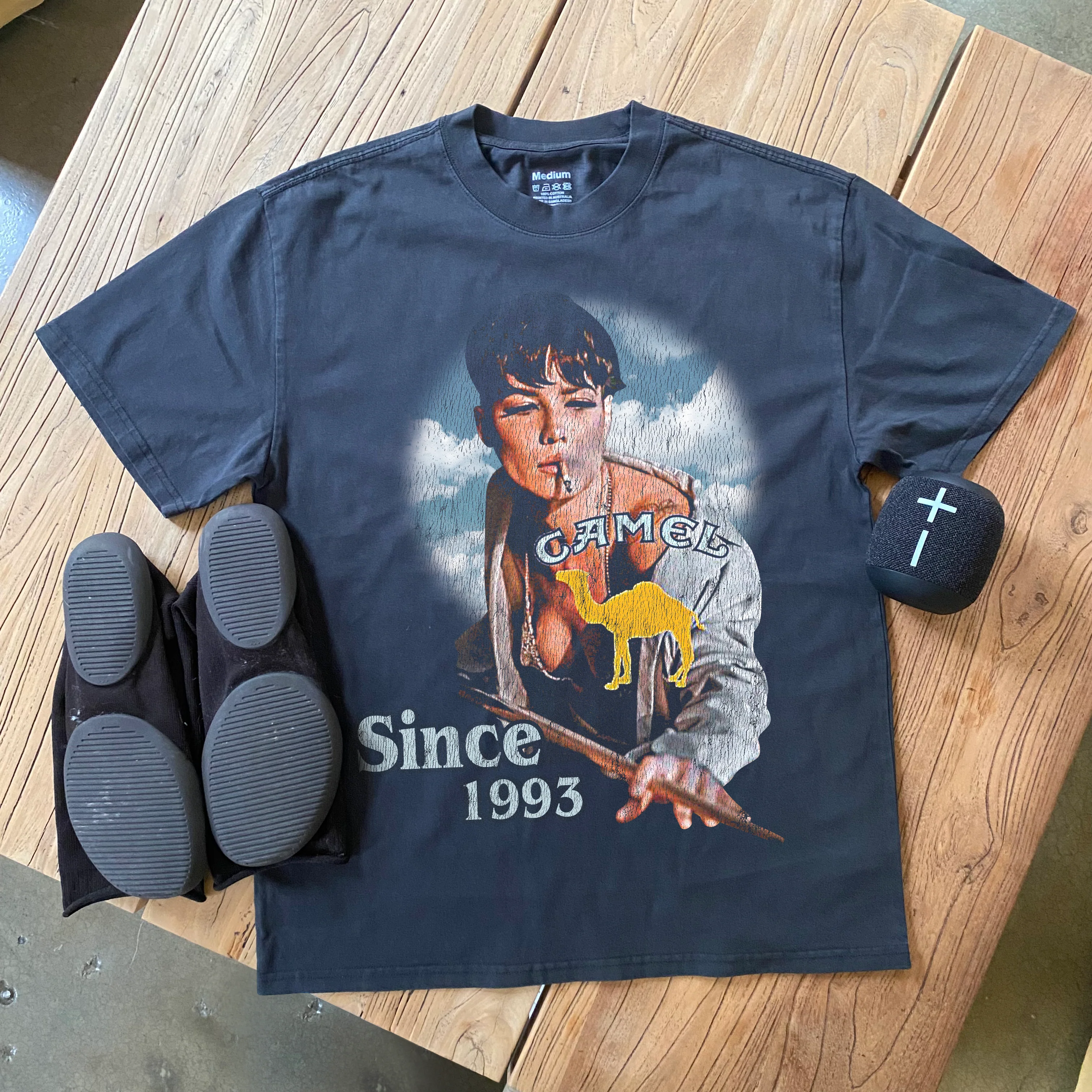 1995 Camel Heavyweight Black T-Shirt