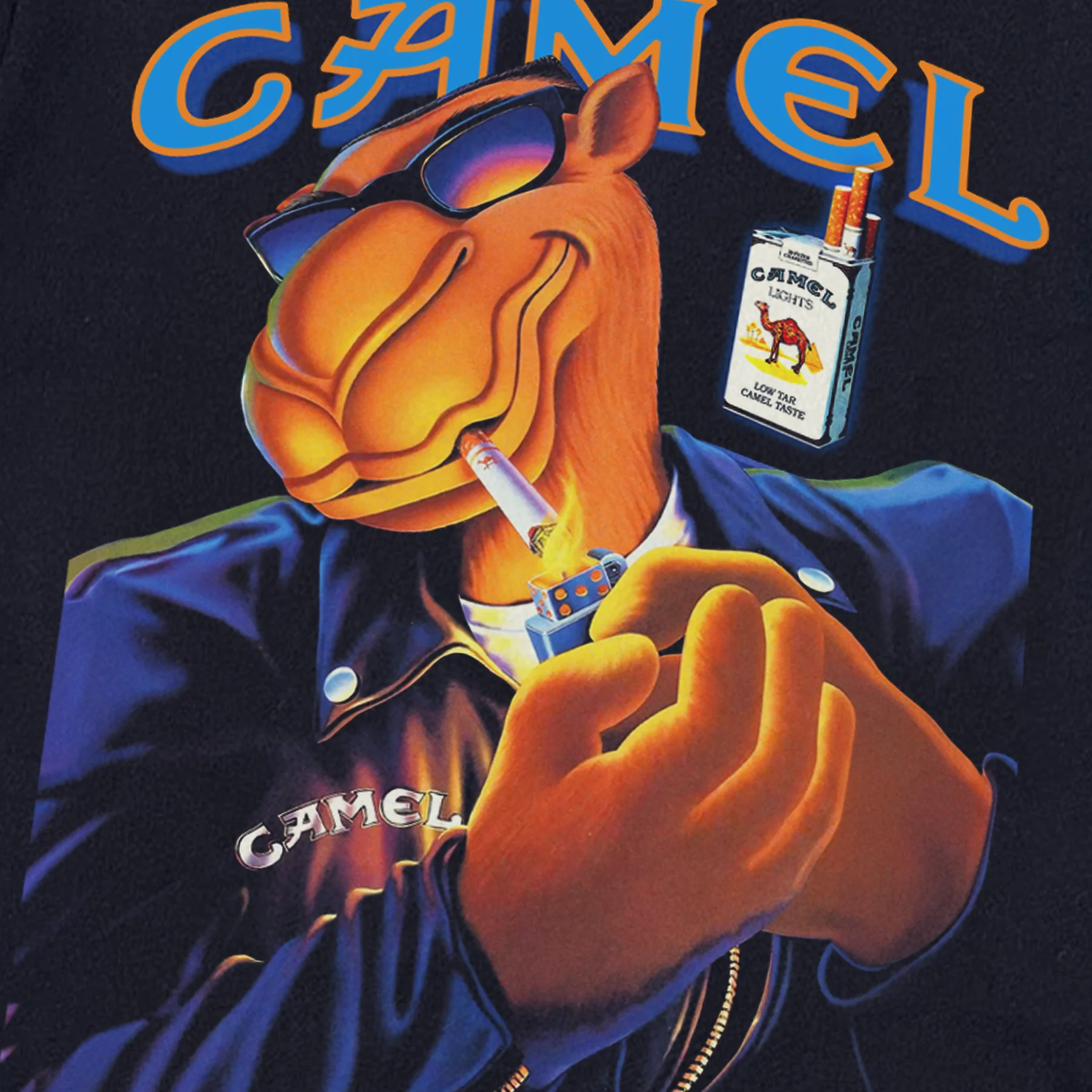1997 'Camel Lights' Heavyweight Black T-Shirt - Image 2
