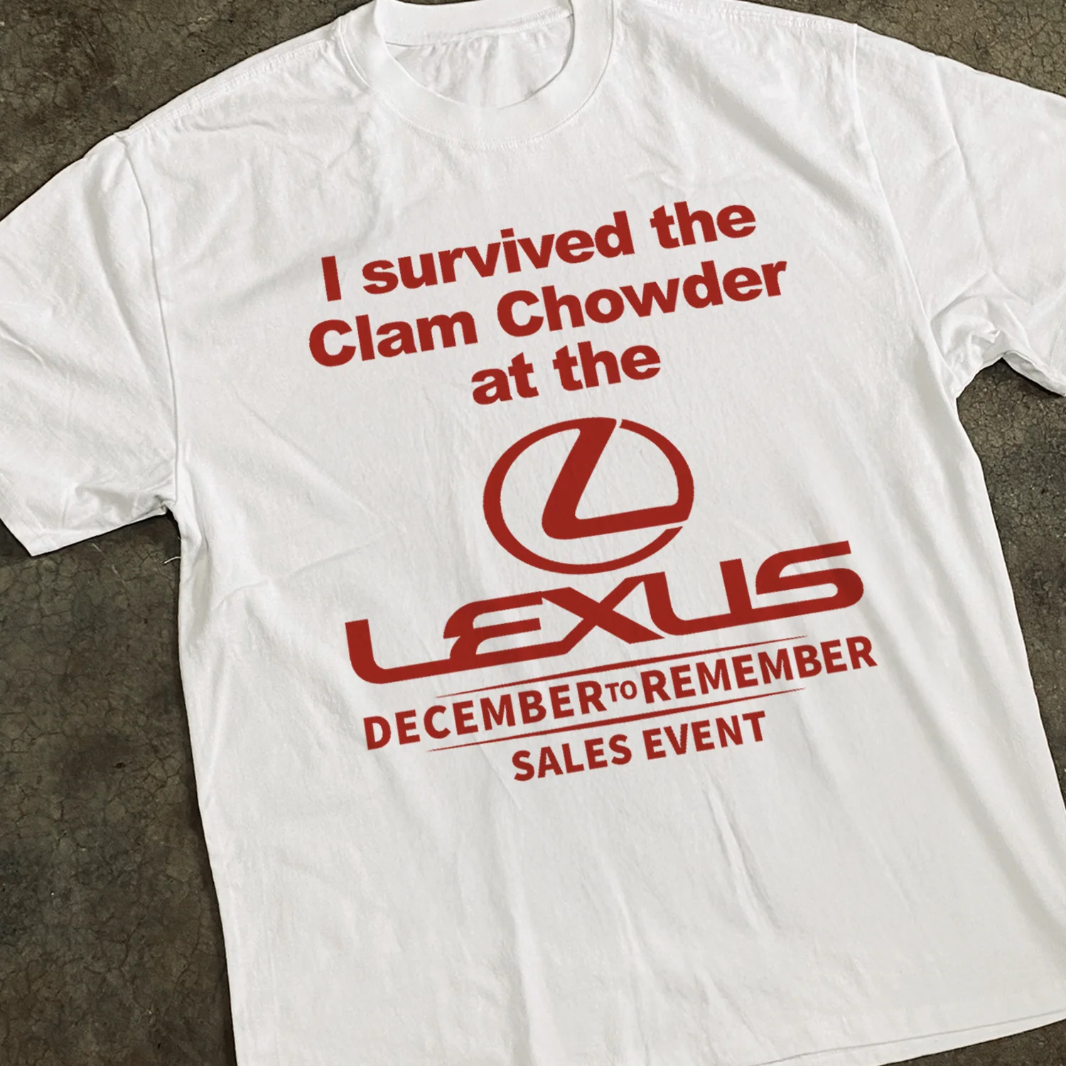 1999 Funny Lexus 'December to Remember' Heavy Faded White Tee - Image 2