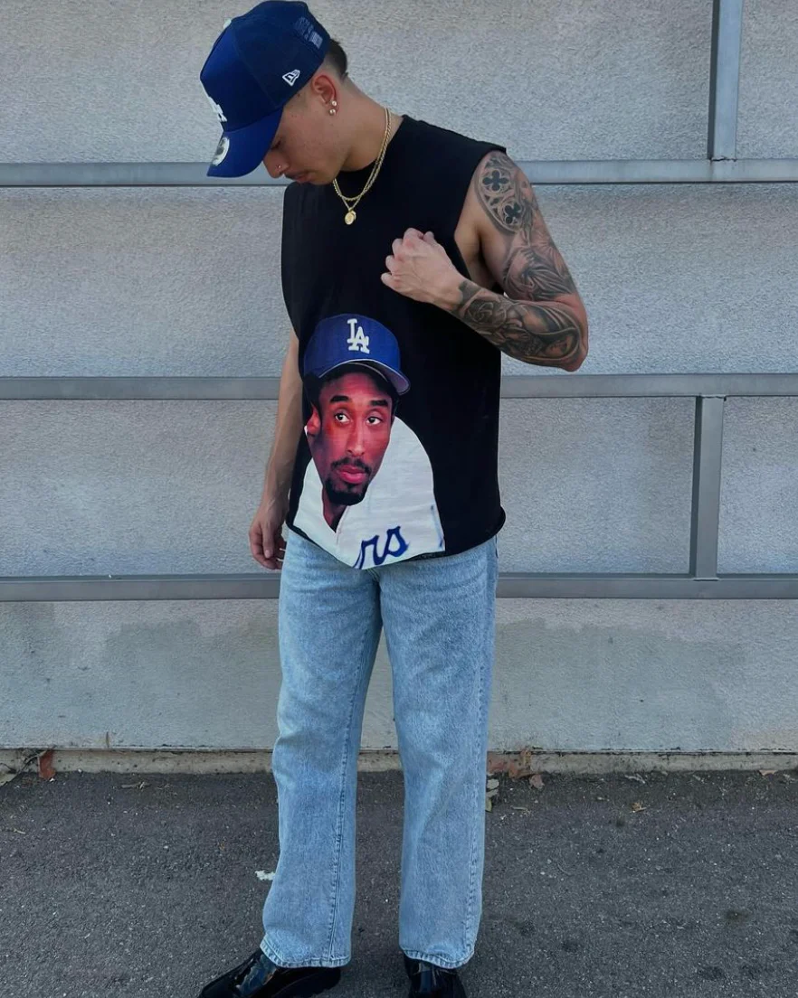 24 Dodgers 'Bean' Kobe Black Cut-Off T-Shirt - Image 7