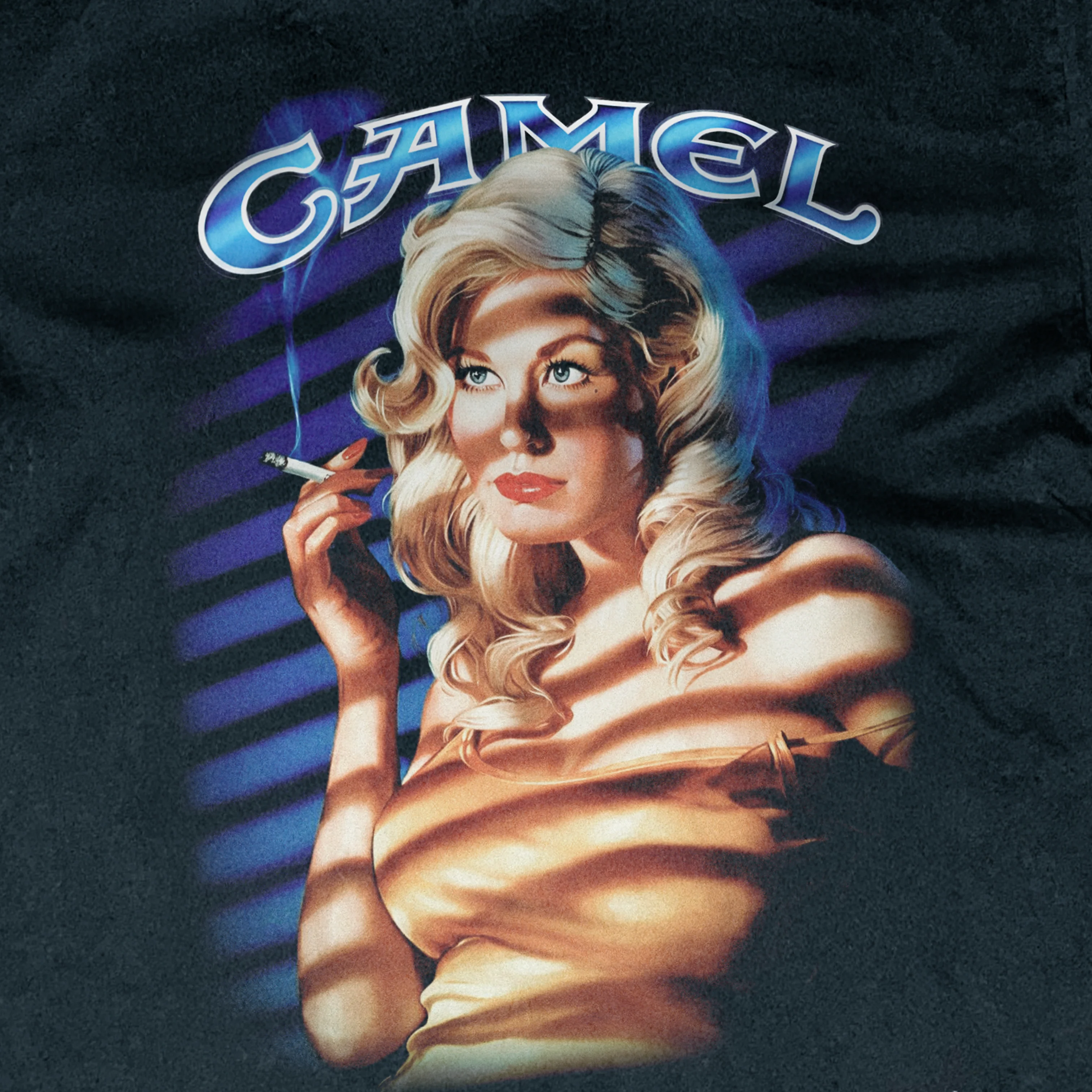 80s Camel Lights 'What a Dame' Heavy Faded Black tee - Image 2