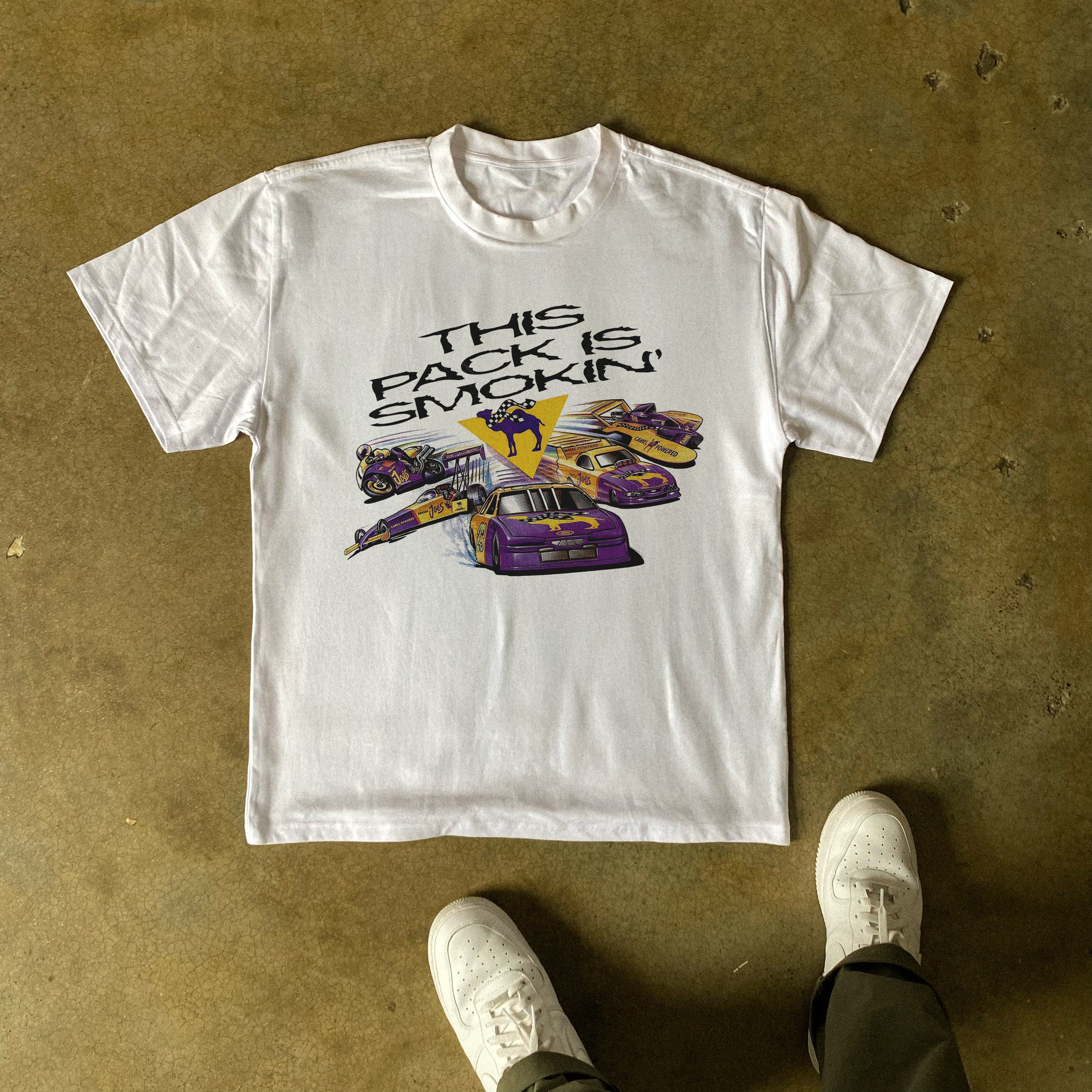 90s Camel Racing Heavyweight White T-Shirt