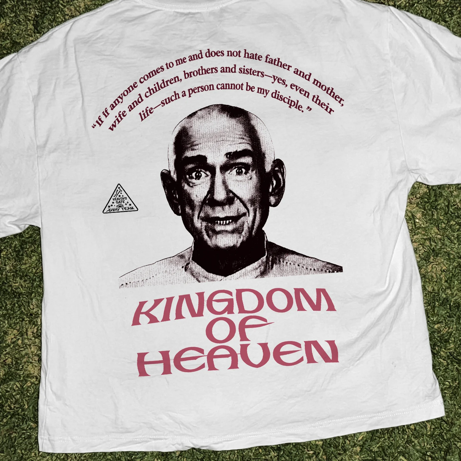 90s 'Heaven's Gate' Cult 'Follow the Leader' Heavy White Tee - Image 2