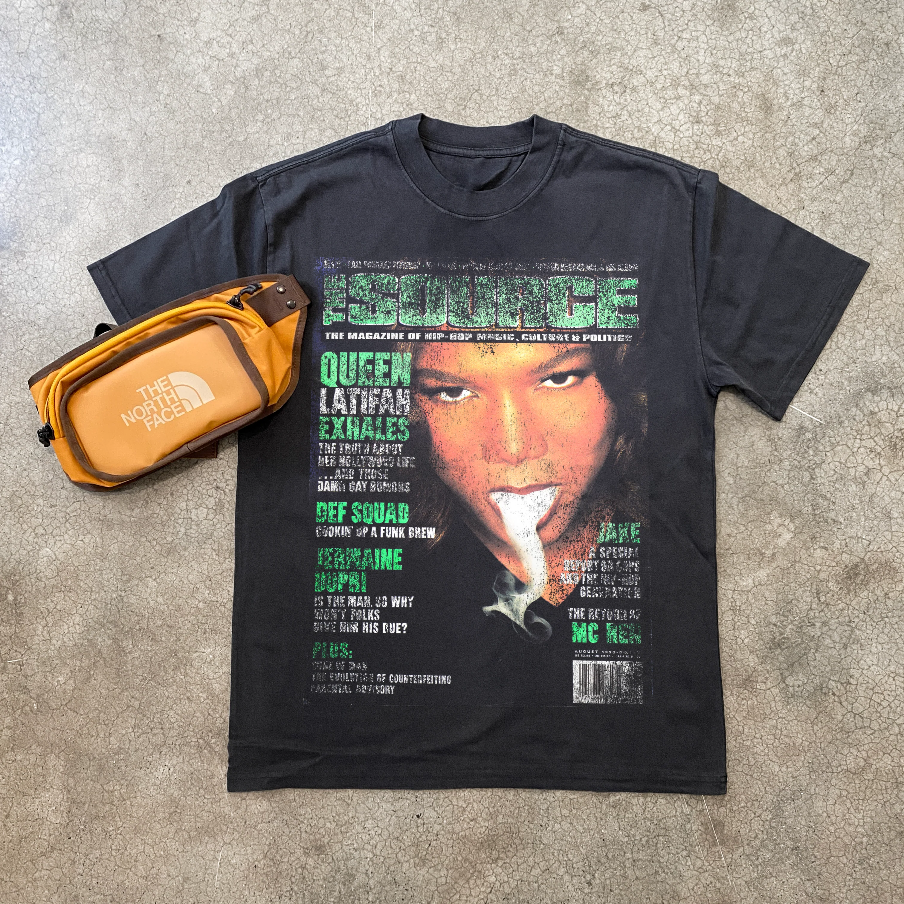Aug Source 1998 'Queen Latifah' Heavyweight Black T-Shirt