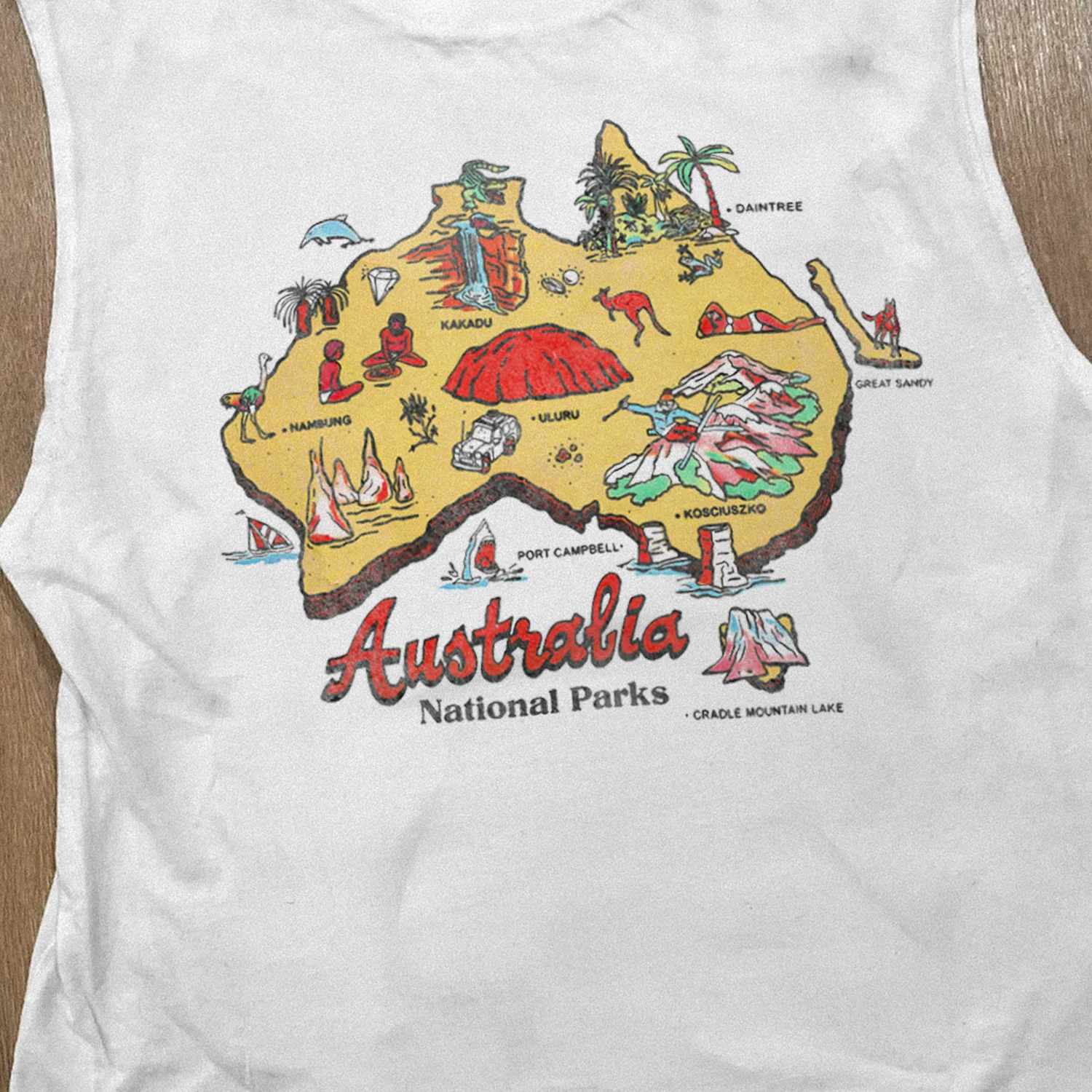 Australia 'National Parks' Retro 90s Cutoff Heavy Tee - Image 2