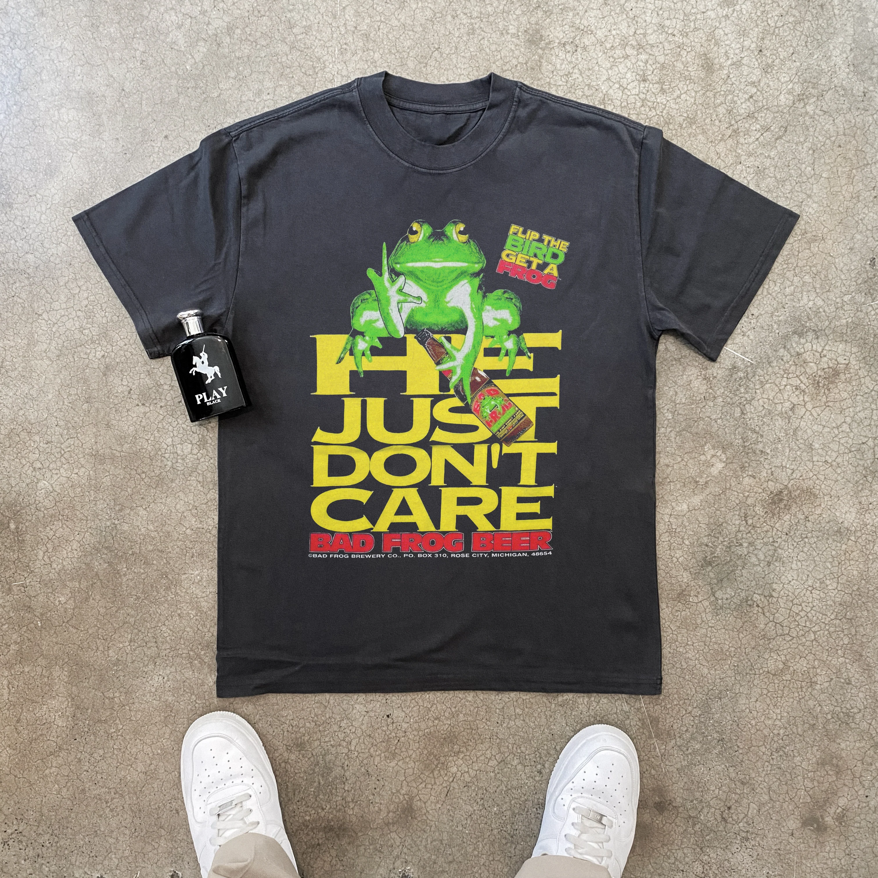 Bad Frog Beer Heavyweight Black T-shirt