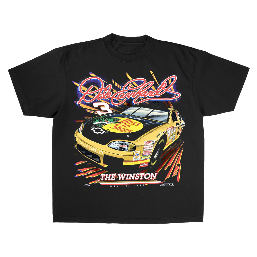 Bass Pro Dale Earnhart Racing Black Heavy Weight T-Shirt - Image 2