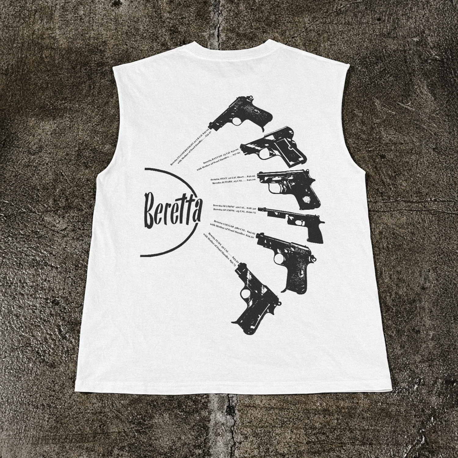 Beretta 'Prices Loaded' Heavy White Cut-Off T-Shirt