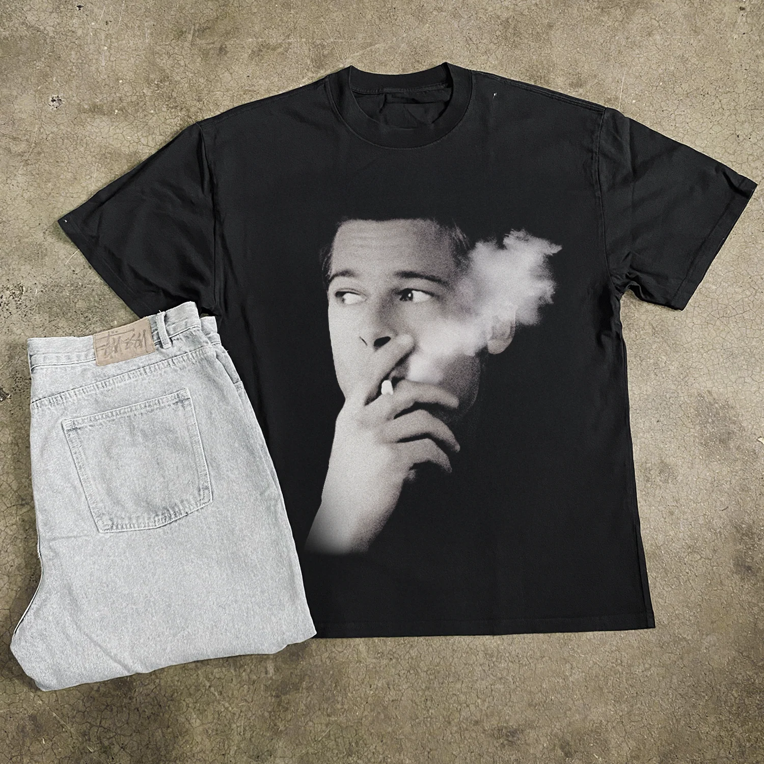 Brad 'Smoke Break' Heavy Faded Black Tee