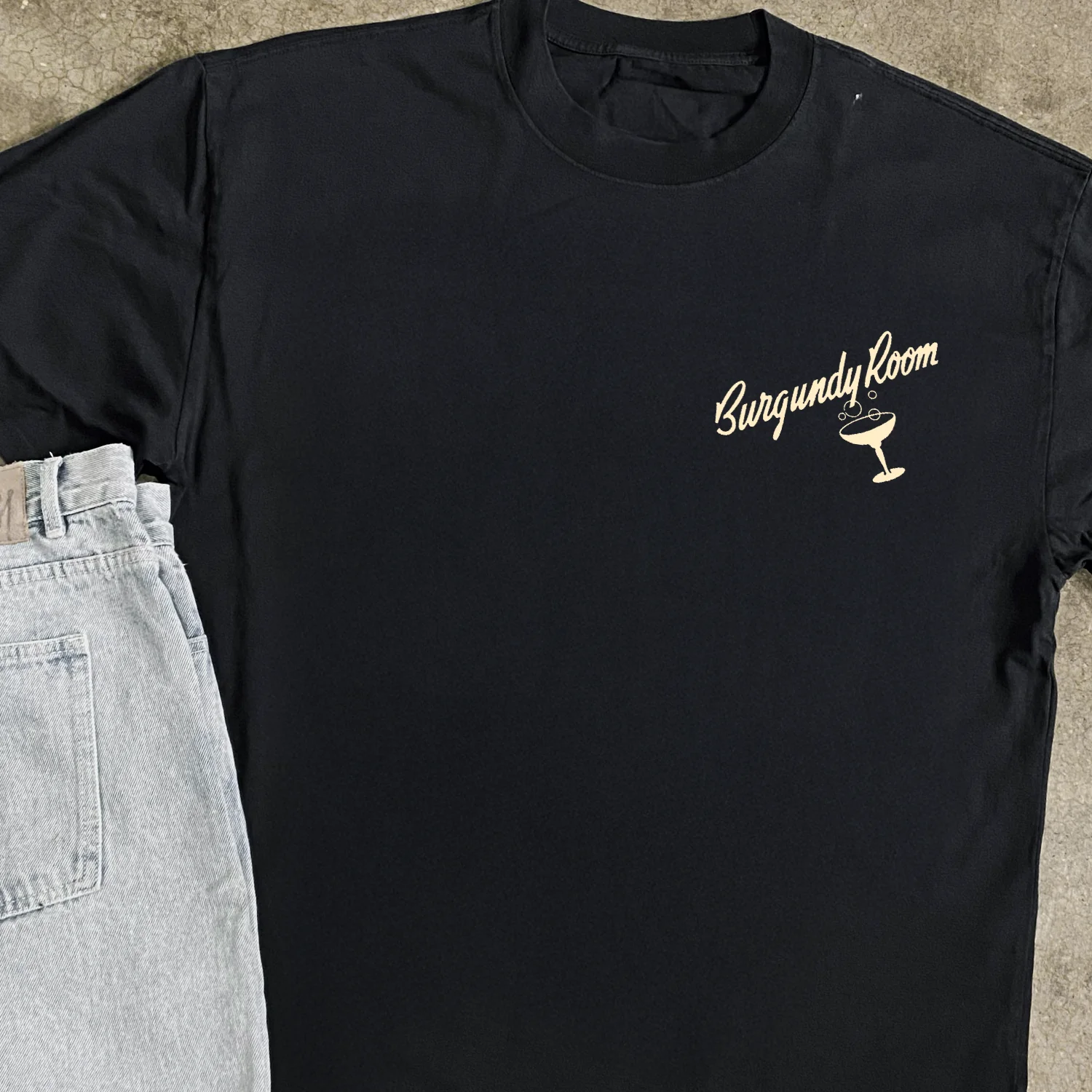 'Burgundy Room' Heavy Faded Black Tee - Image 4