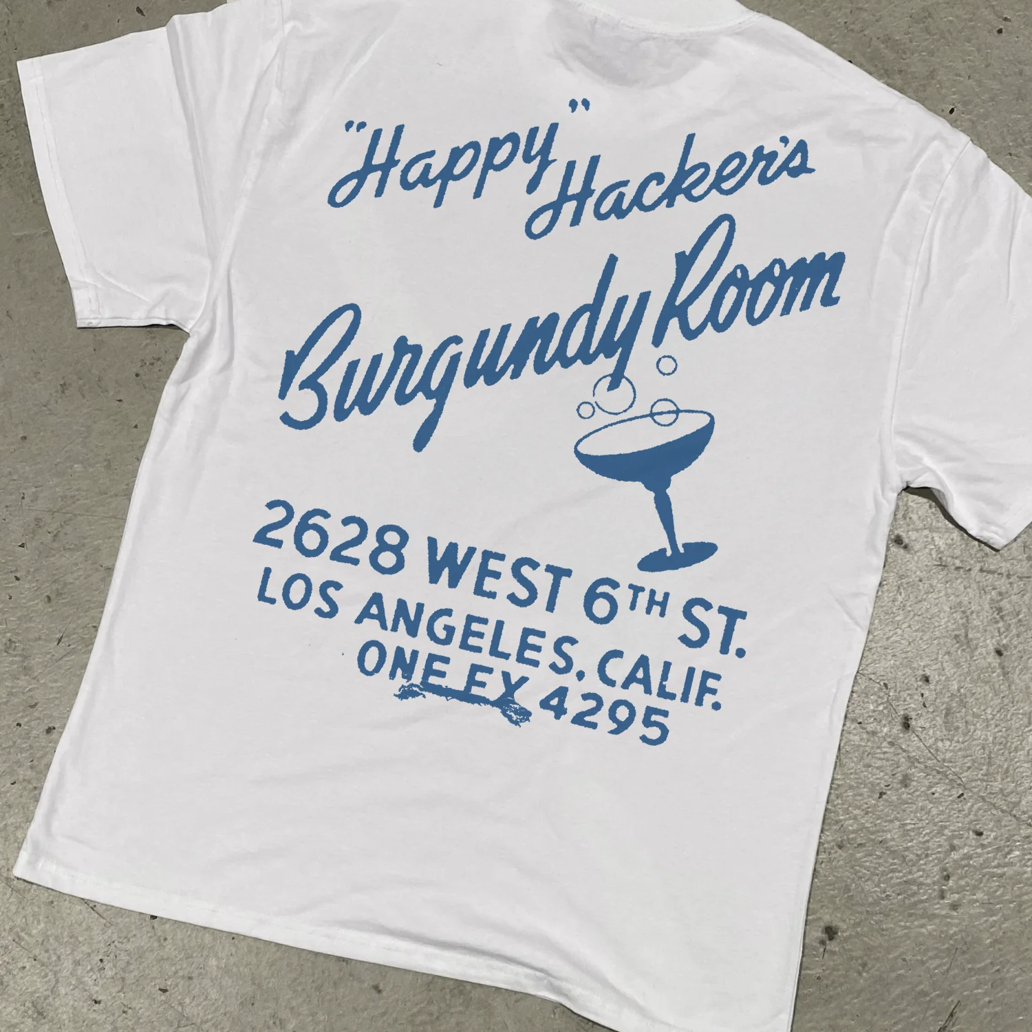 'Burgundy Room' Heavy Faded White Tee - Image 2