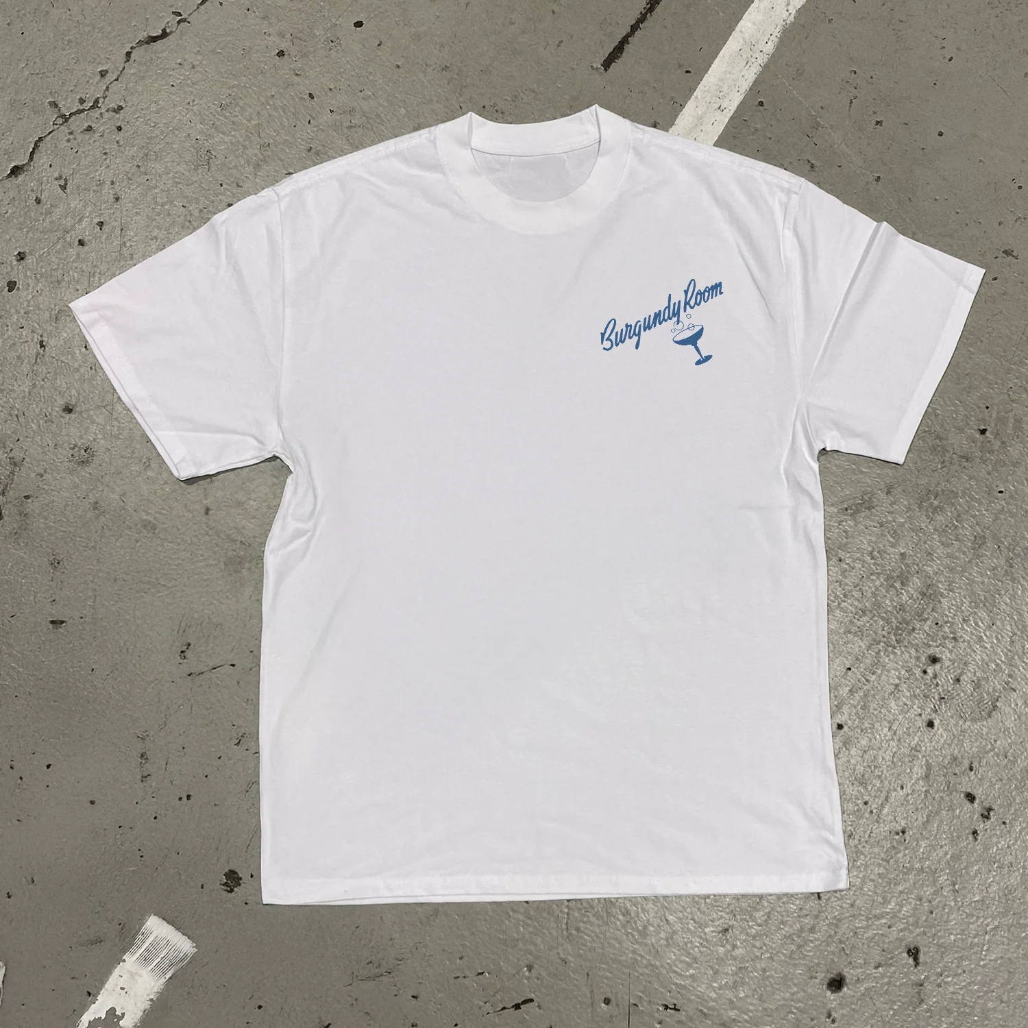 'Burgundy Room' Heavy Faded White Tee - Image 3