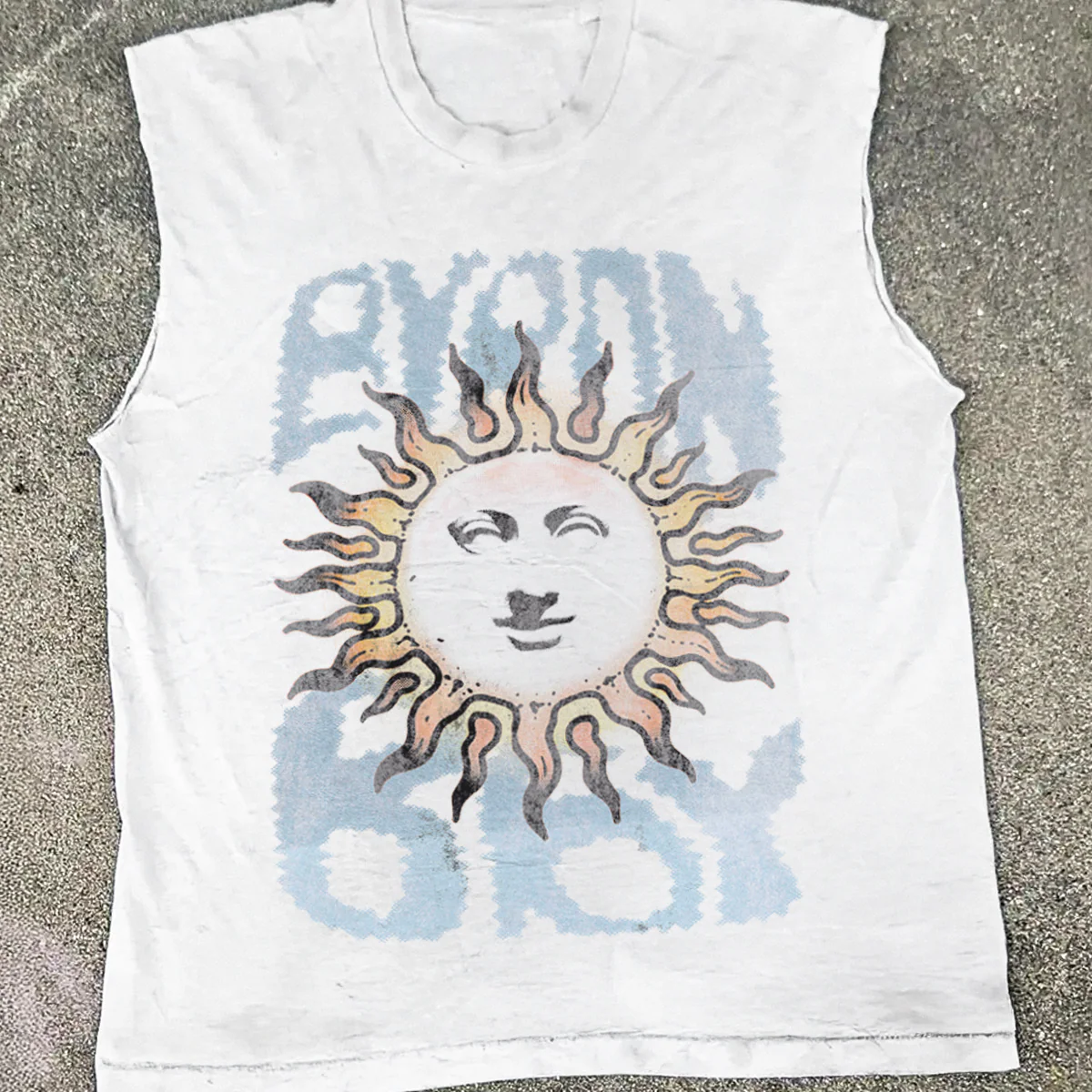 Byron Bay Sun White Heavy Cut-Off - Image 2