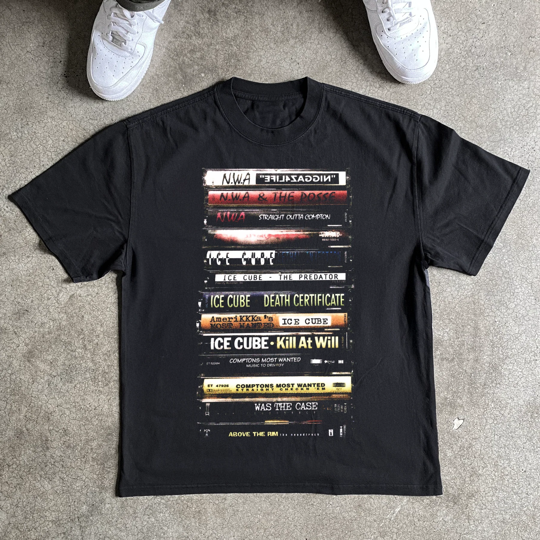'Cassette Classics' Heavyweight Black T-Shirt