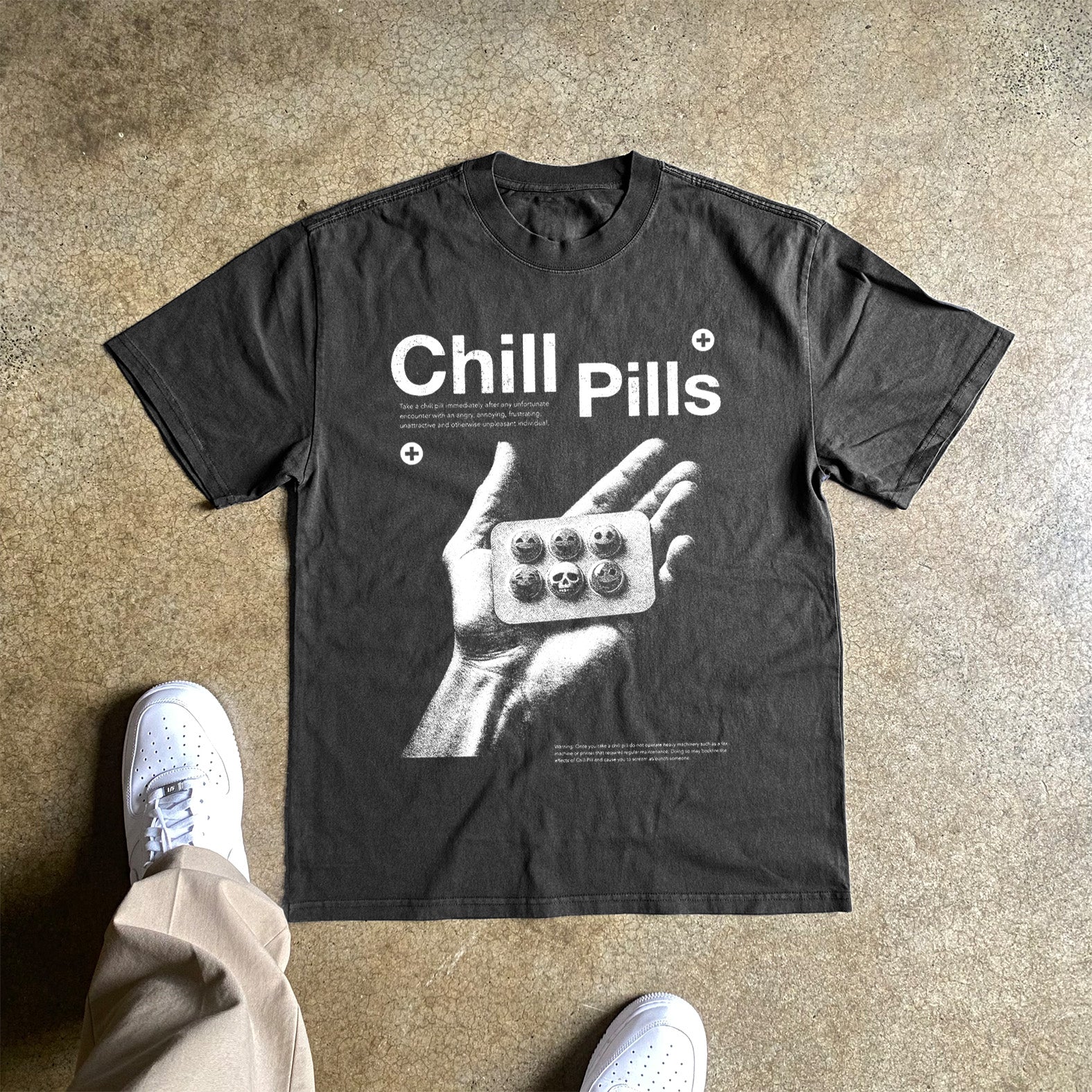 Chill Pills Heavyweight Black Tshirt - Image 2
