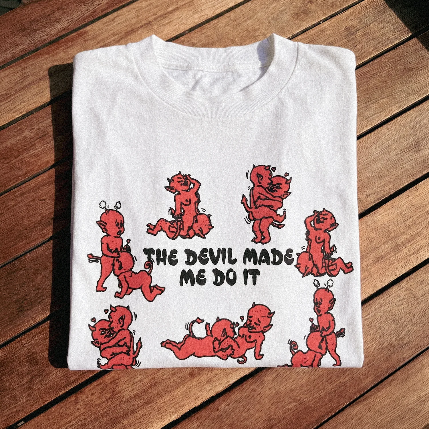 Devils 'The Devil Made Me Do It' NSFW Whit Heavy Faded Tee