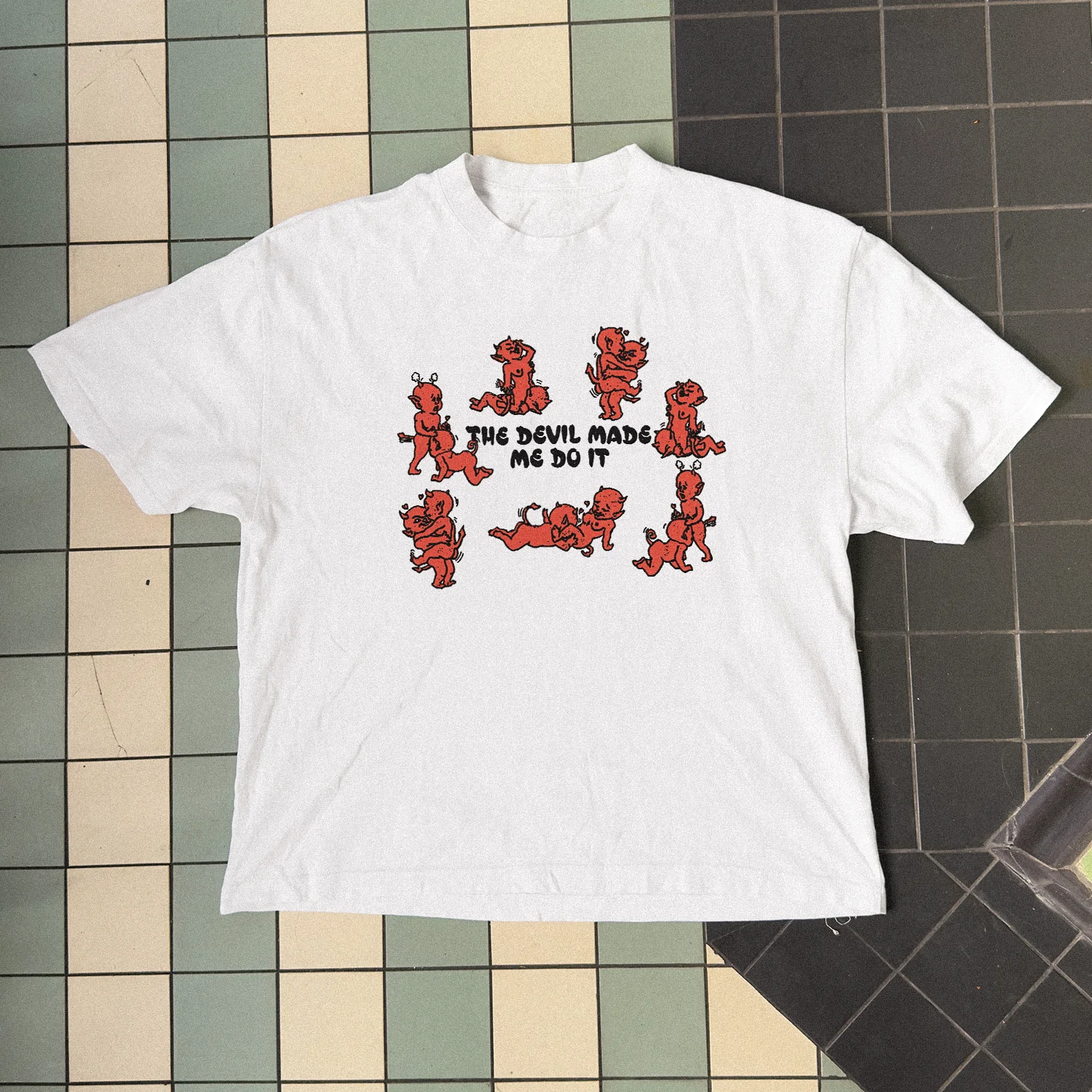 Devils 'The Devil Made Me Do It' NSFW Whit Heavy Faded Tee - Image 2