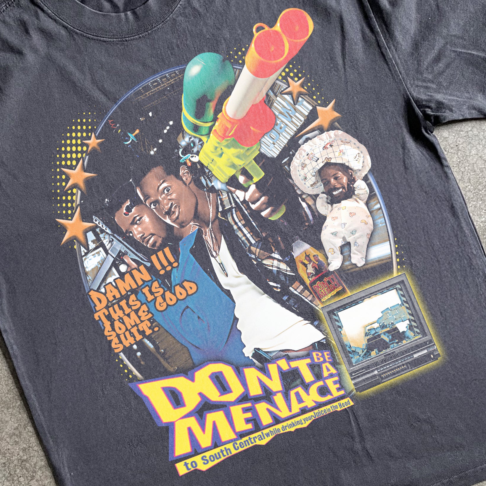 Don't Be A Menace Movie V1 Heavyweight Black T-Shirt - Image 2
