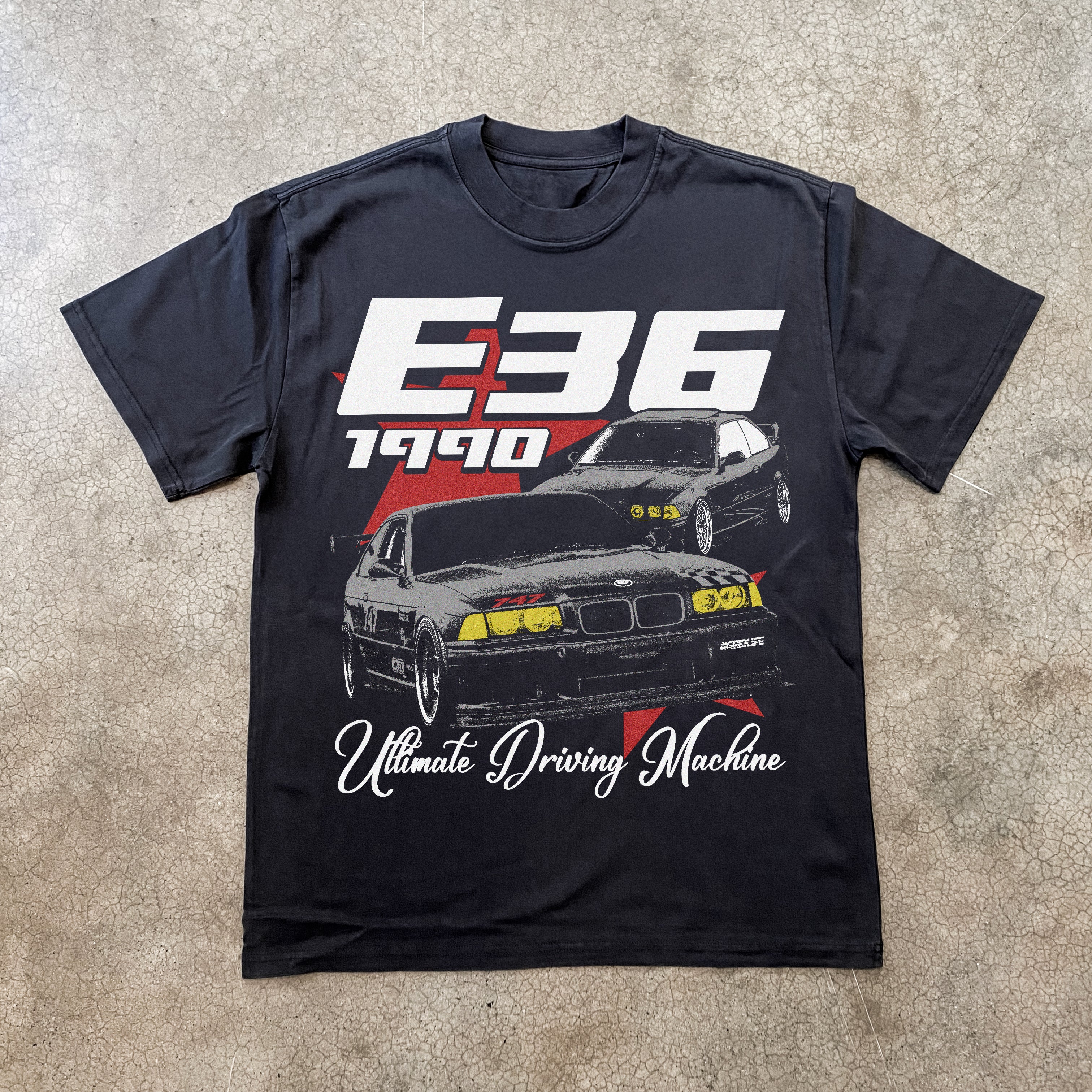 E36 1990 Udm Heavyweight Black T-Shirt