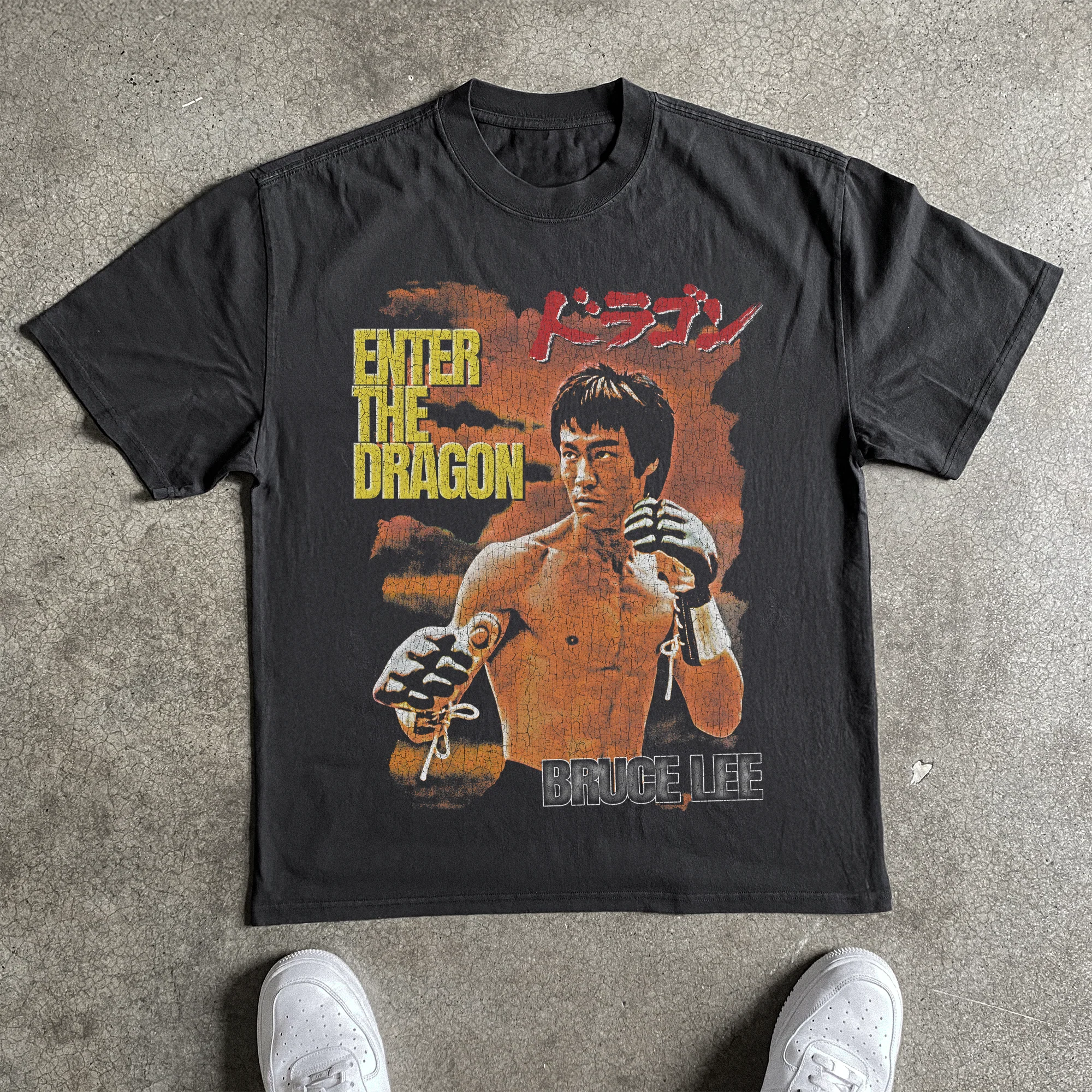 Enter The Dragon Heavyweight Black Tshirt
