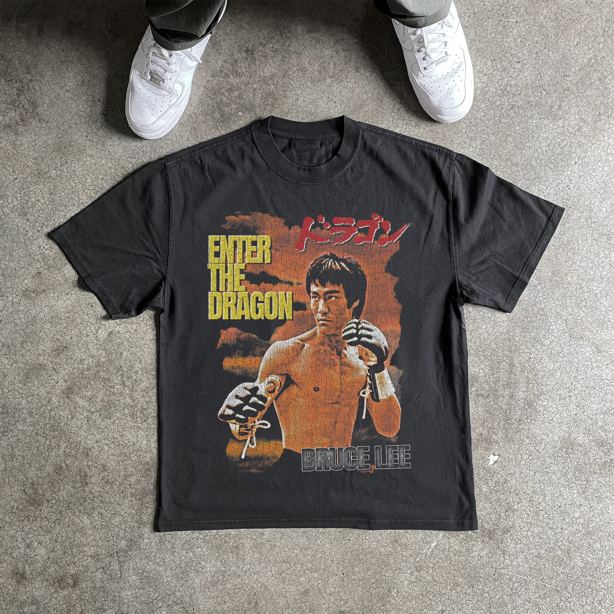 Enter The Dragon Heavyweight Black Tshirt - Image 2