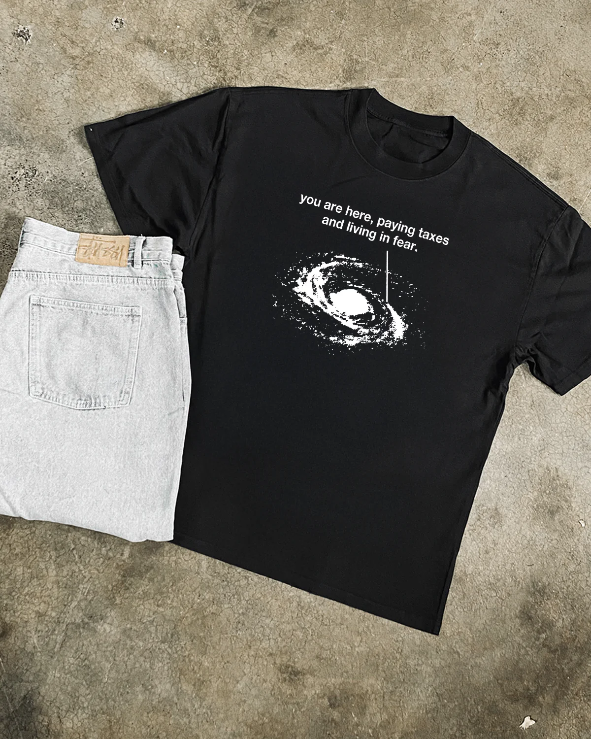 Galaxy Heavyweight Black T-Shirt