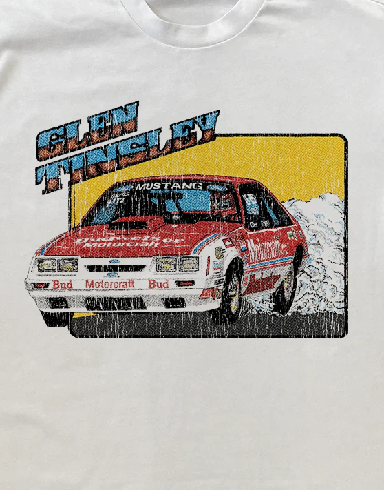 Glen Tinsley Bud Racing Heavyweight White Tee - Image 2
