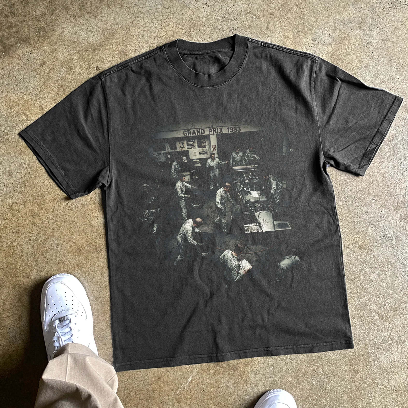 Grand Prix 1983 Heavyweight Black Tshirt - Image 2