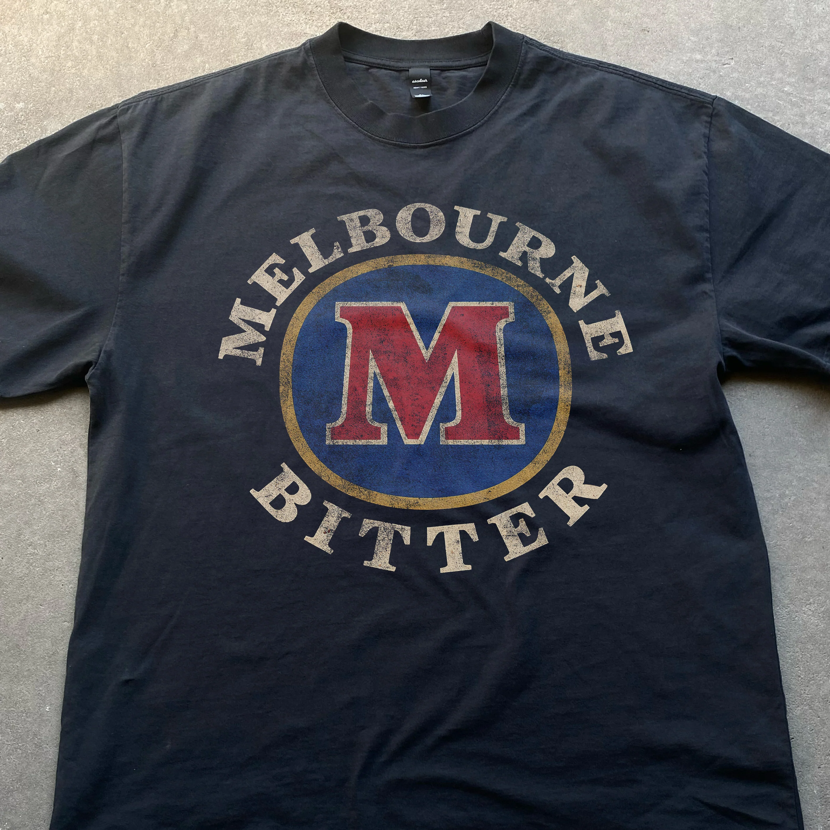 Grunge Melbourne Bitter Heavyweight Black T-Shirt - Image 2
