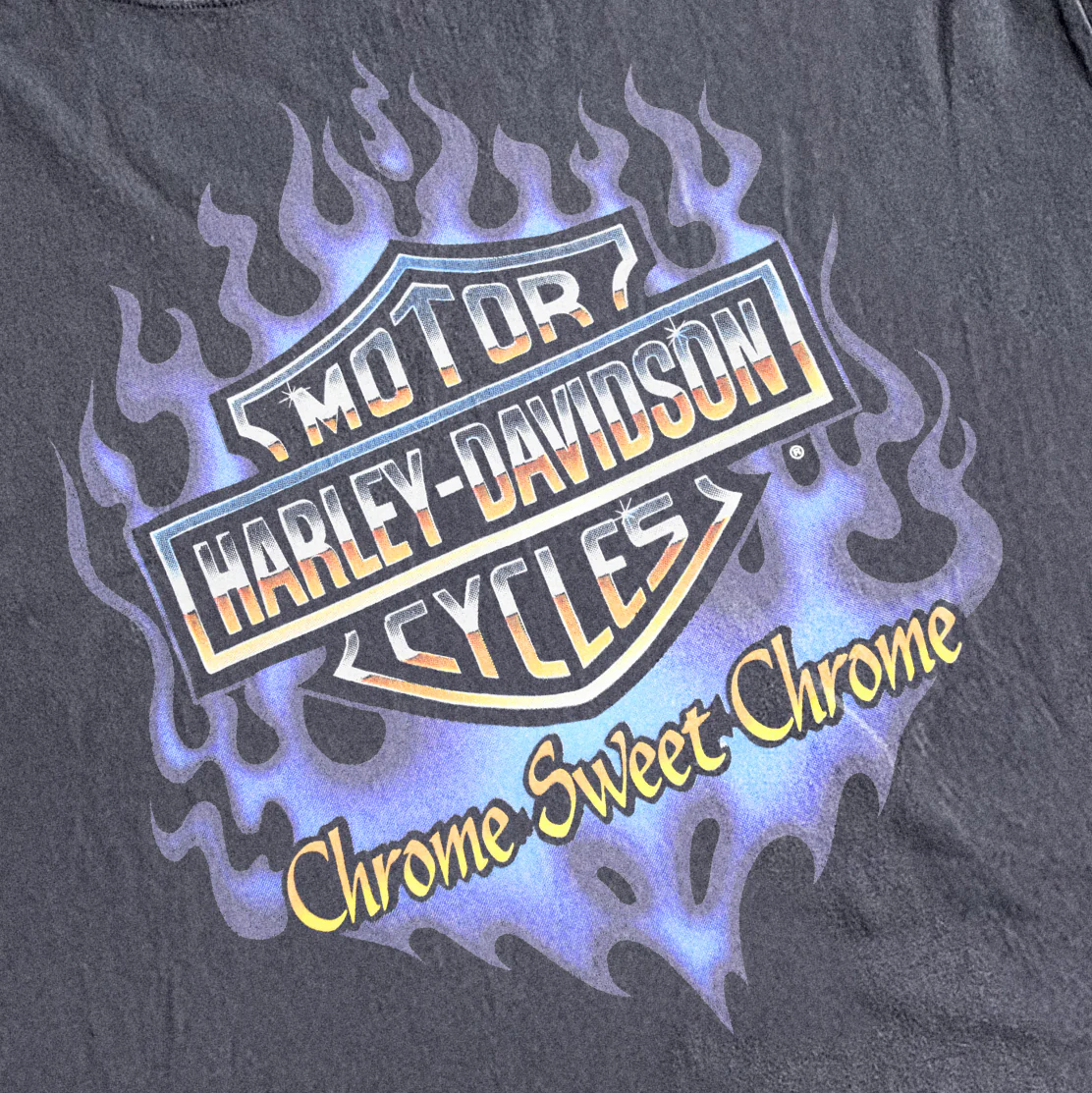 Harley Chrom Sweet Chrome Heavyweight Black T-Shirt - Image 3