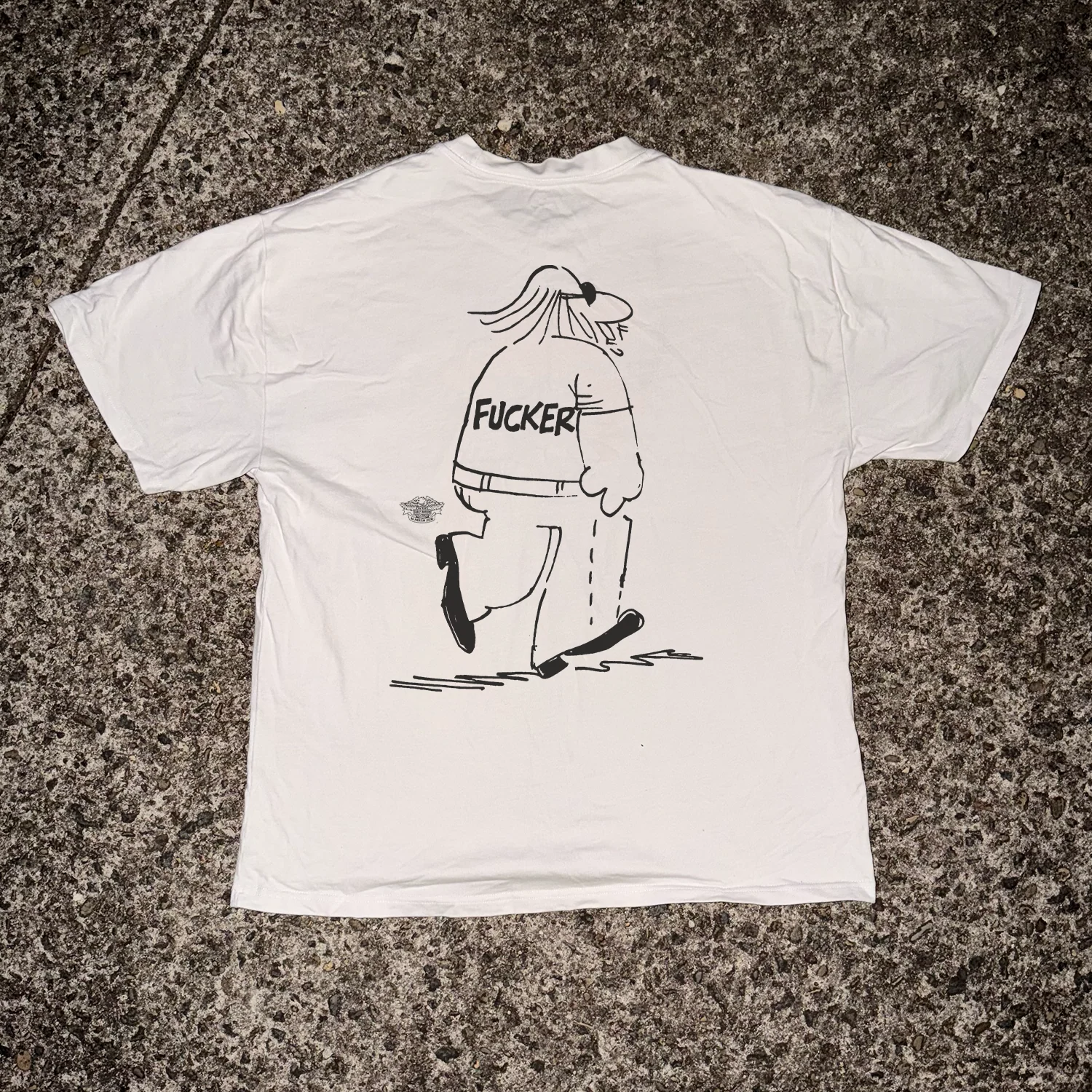 Harley 'Mutha F*cker' Motorcycle Heavy White Tee - Image 2