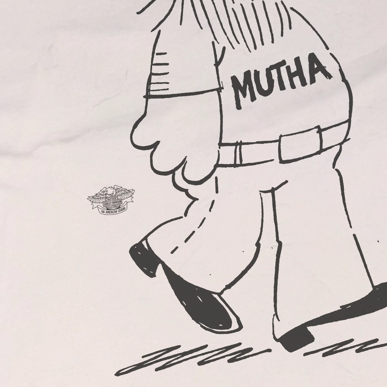Harley 'Mutha F*cker' Motorcycle Heavy White Tee - Image 3