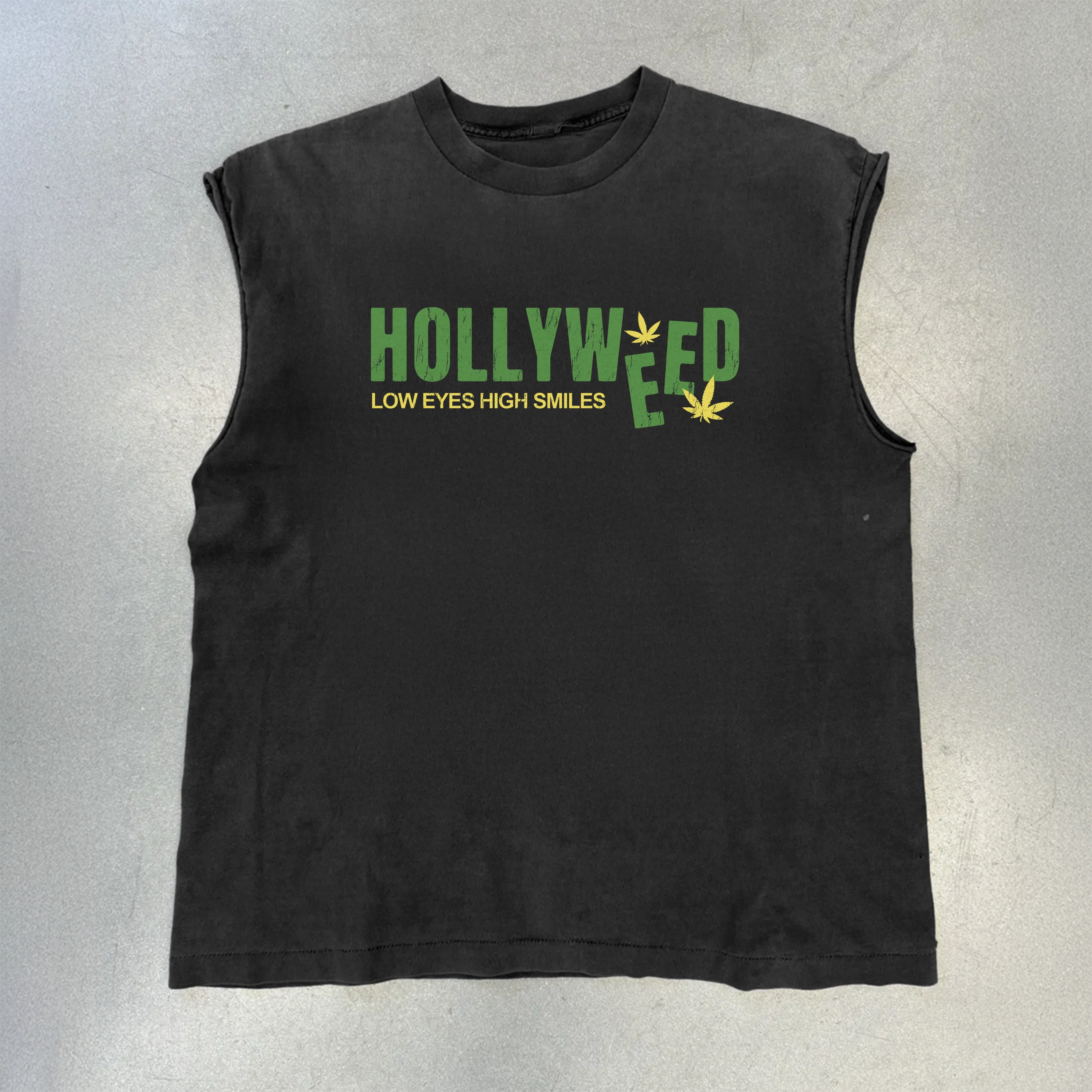 Hollyweed Black Cut- Off Tshirt