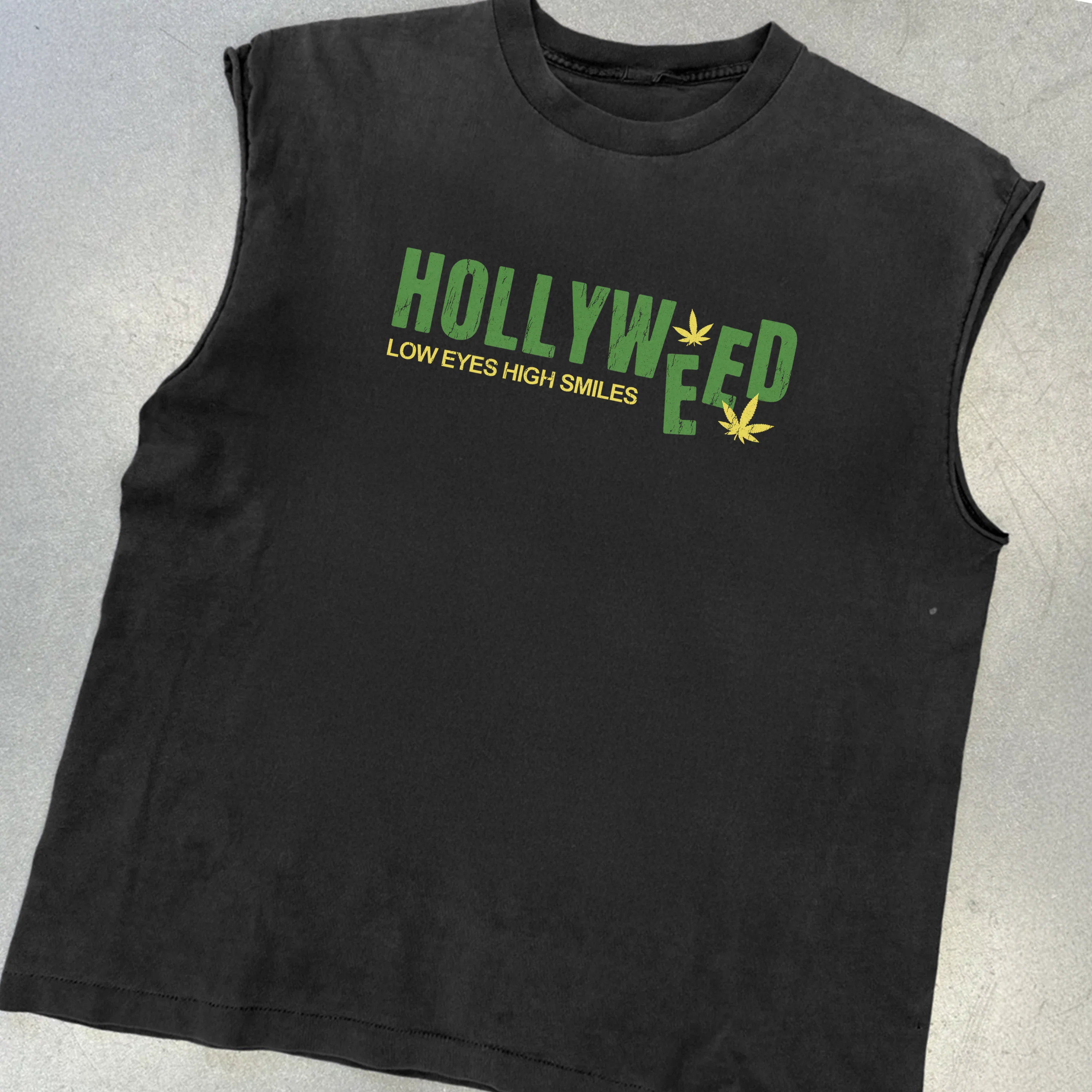 Hollyweed Black Cut- Off Tshirt - Image 2