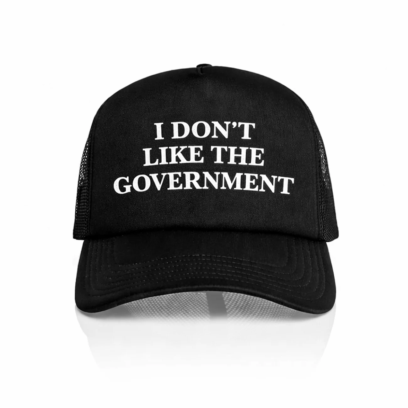 'I Don't Like the Government' Black Foam Trucker Hat - Image 2
