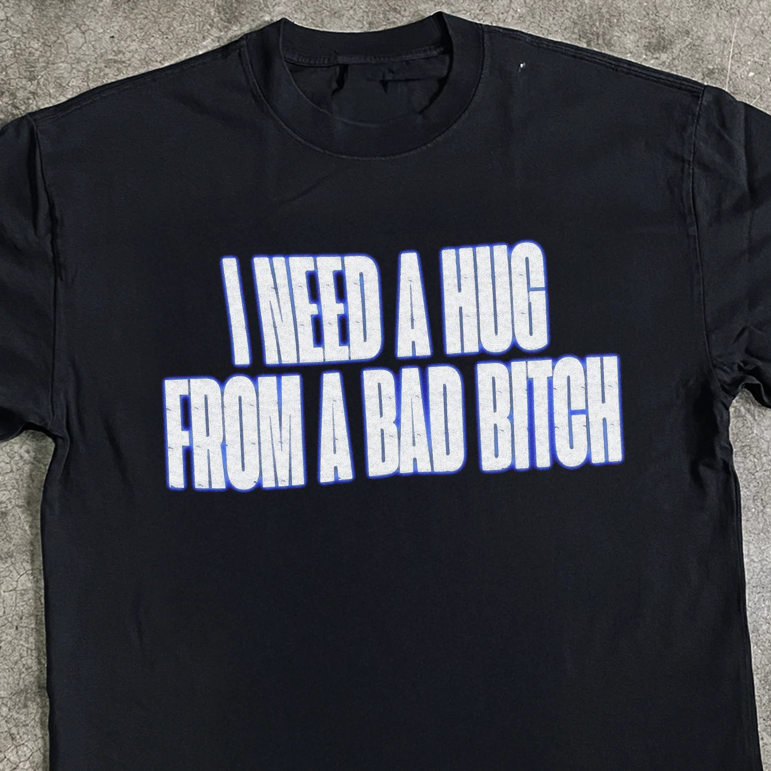 'I Need A Hug' Heavy Faded Black Tee - Image 2