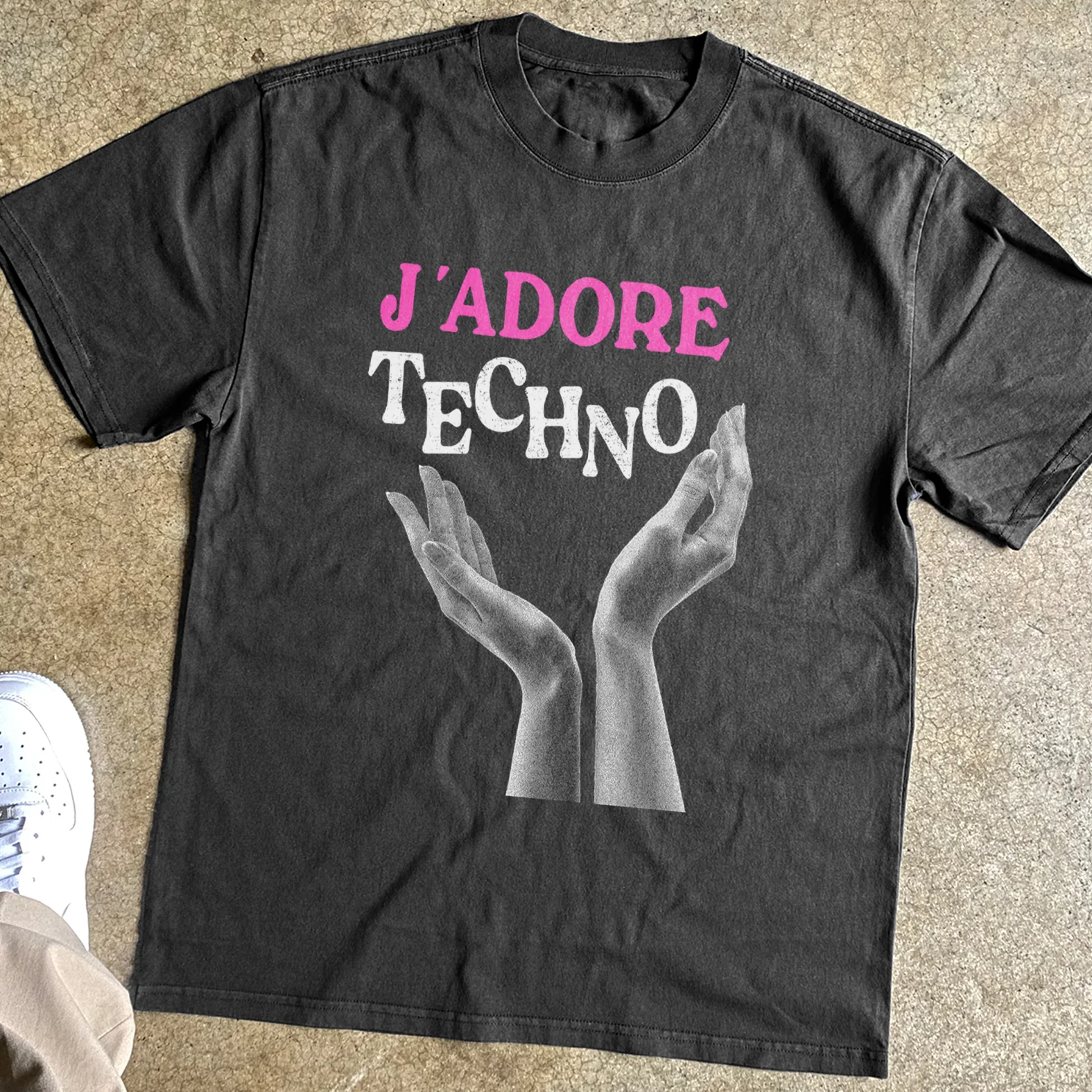 J'Adore Techno Heavyweight Black Tshirt - Image 2