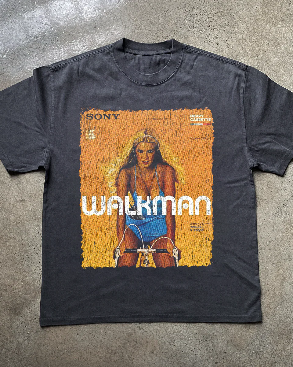Japanese Walkman Heavyweight Black Tee