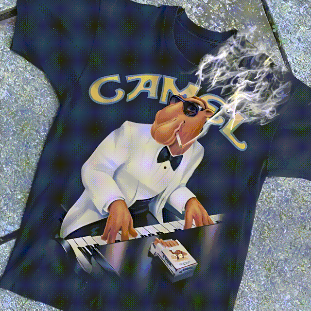 Joe Camel Keys Heavy Weight Black T-Shirt - Image 2