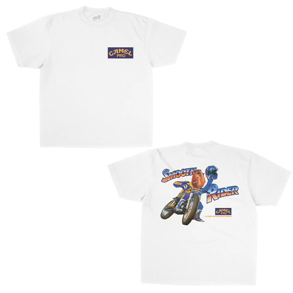 Joe Camel Moto Heavy Weight White T-Shirt - Image 2