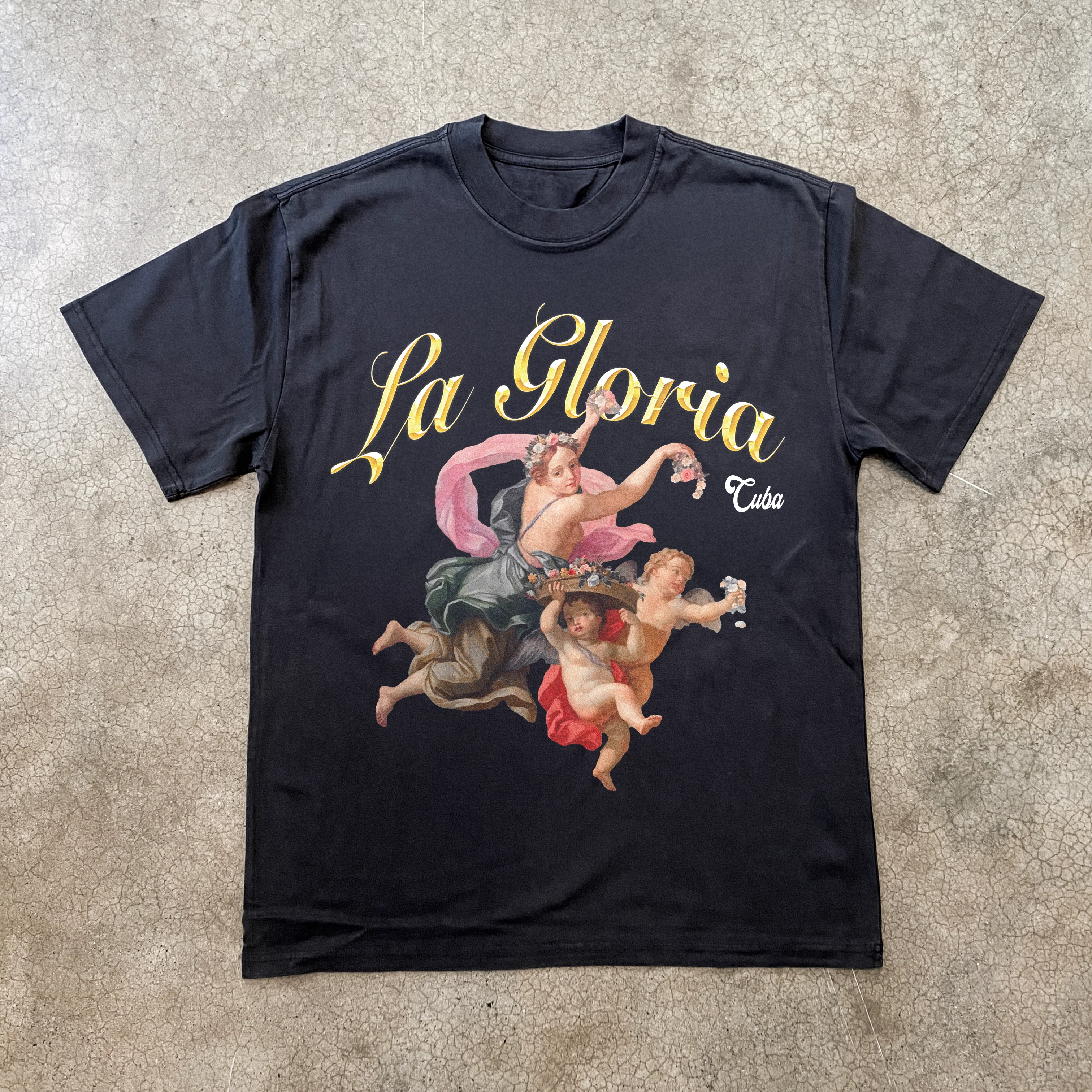 'La Gloria' Cuba Heavyweight Black T-Shirt