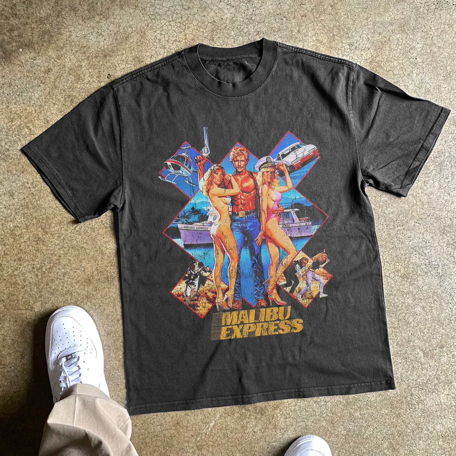 Malibu Express Heavyweight Black Tshirt - Image 2