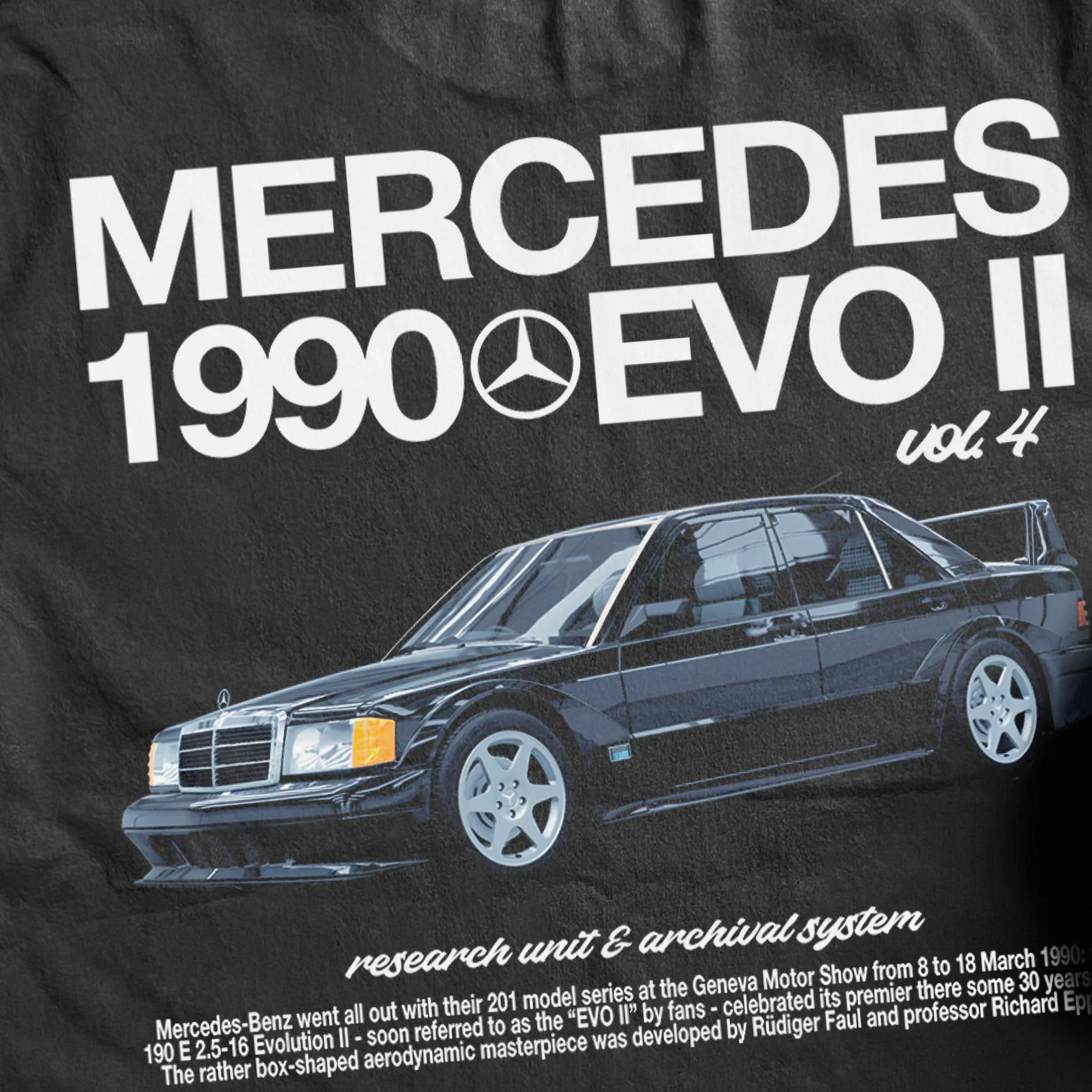 'Merc 1990 Evo II' Heavyweight Black T-Shirt - Image 2