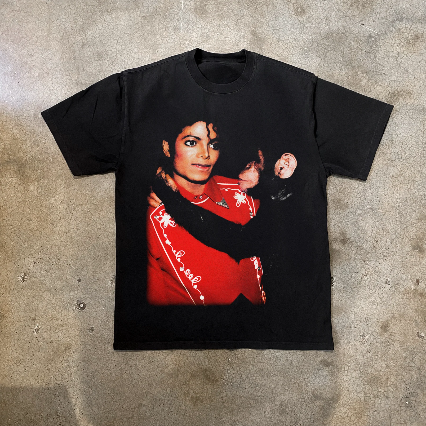 'Micheal & Bubbles' Heavyweight Black T-Shirt
