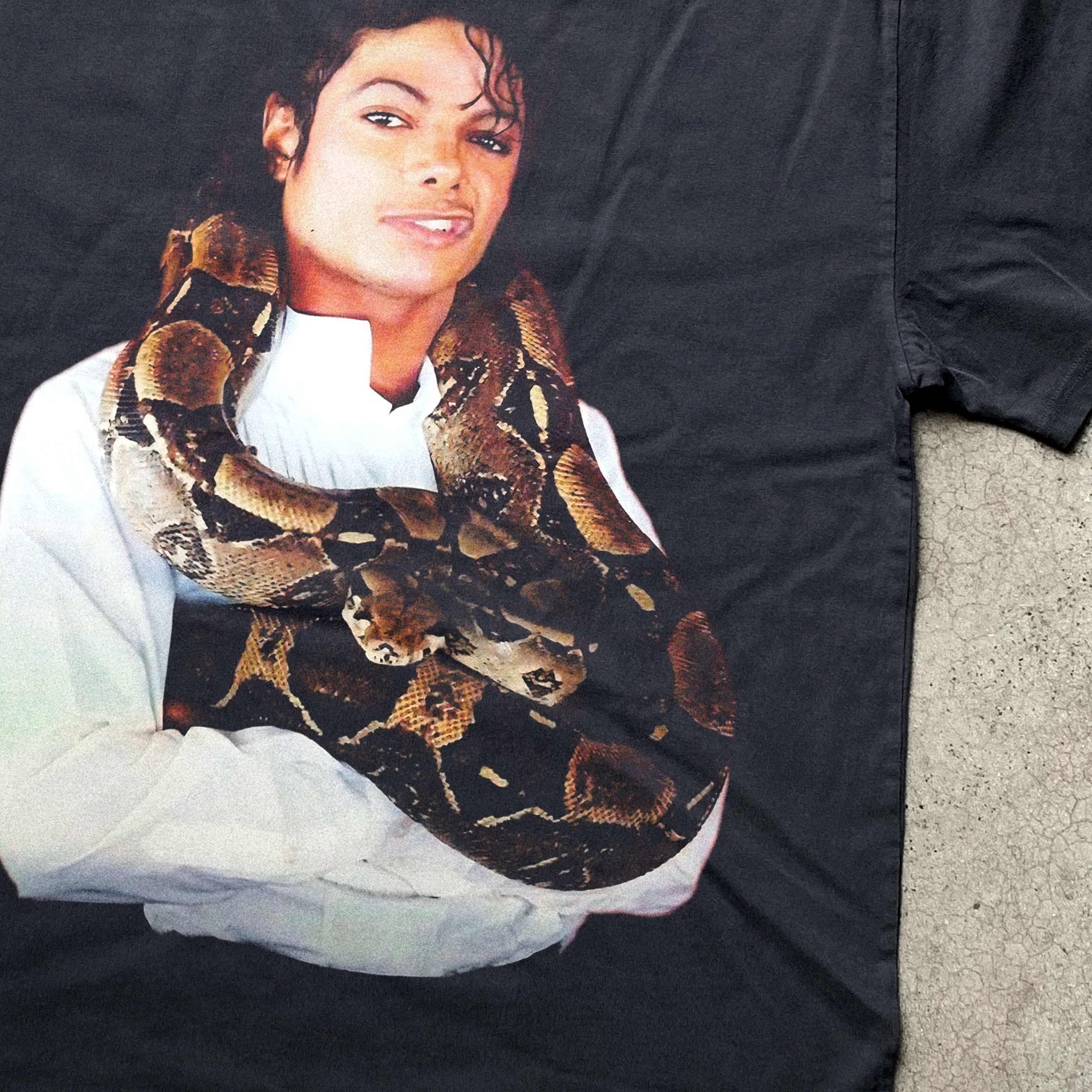 Mj 'Python' Heavyweight Faded Black T-Shirt - Image 2