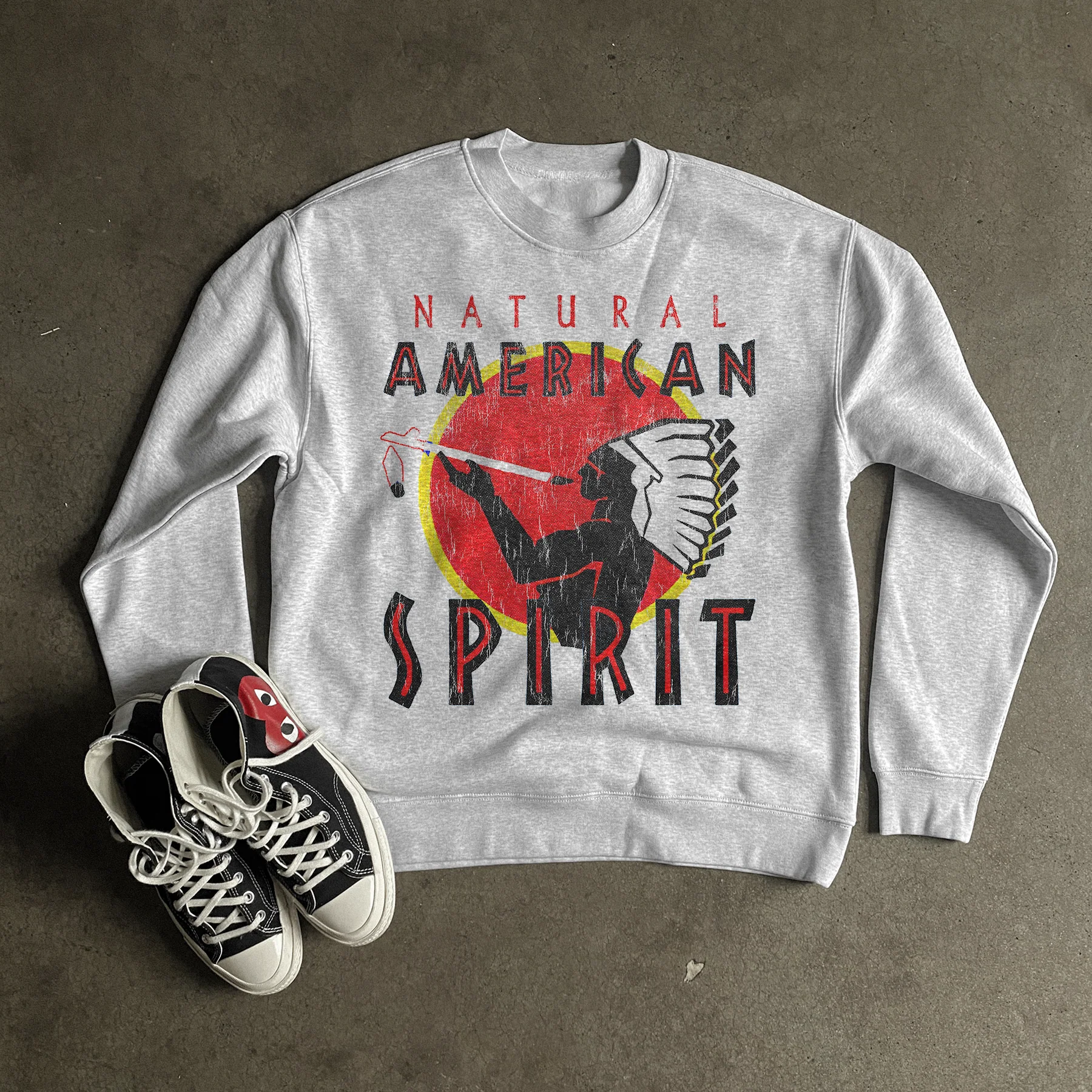 Natural American Spirit Grey Marble Crewneck