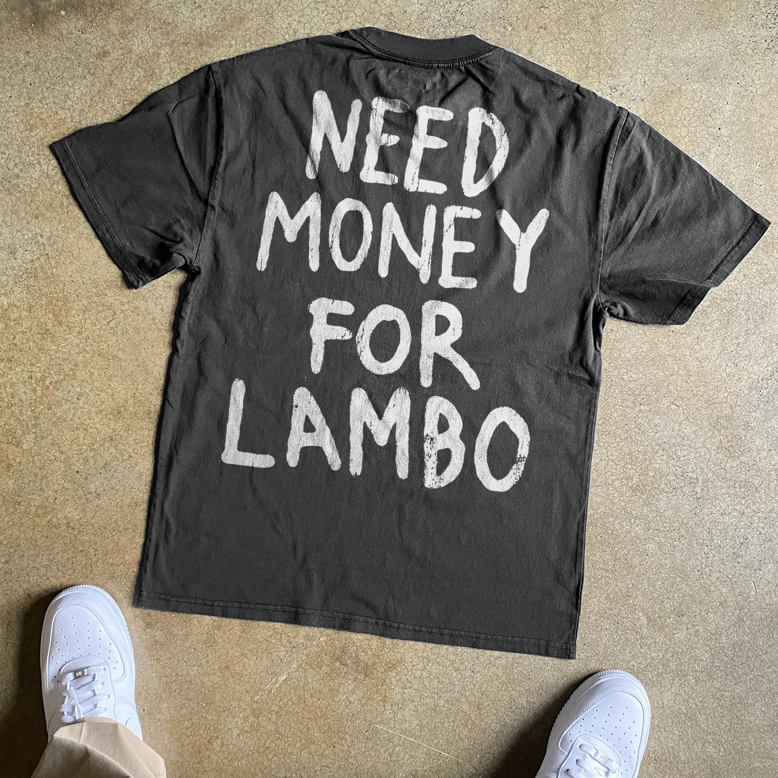 Need Money For Lambo Heavyweight Black Tshirt - Image 2