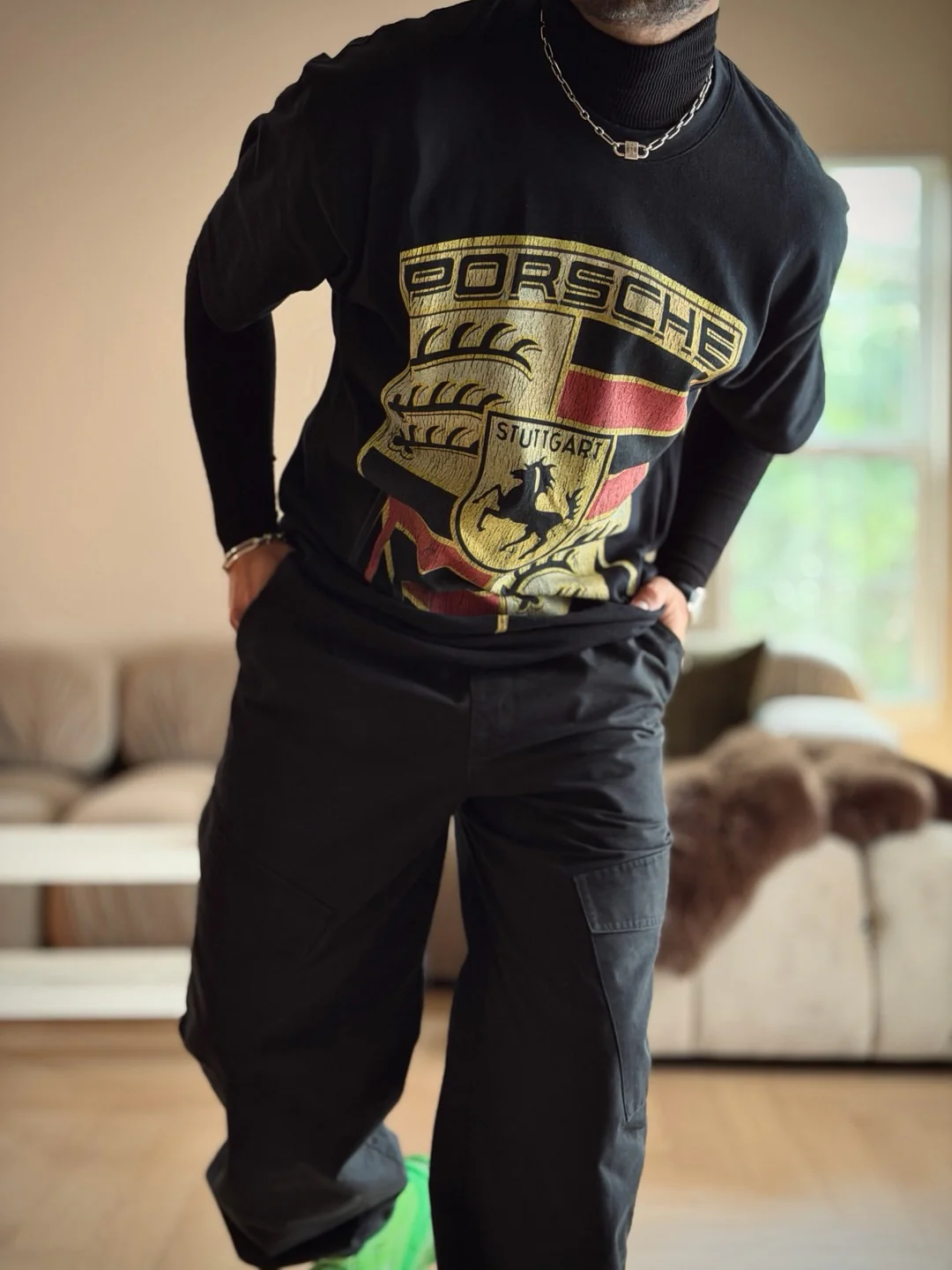 Need Money For Porsche Black Heavy Weight Tee - Image 7